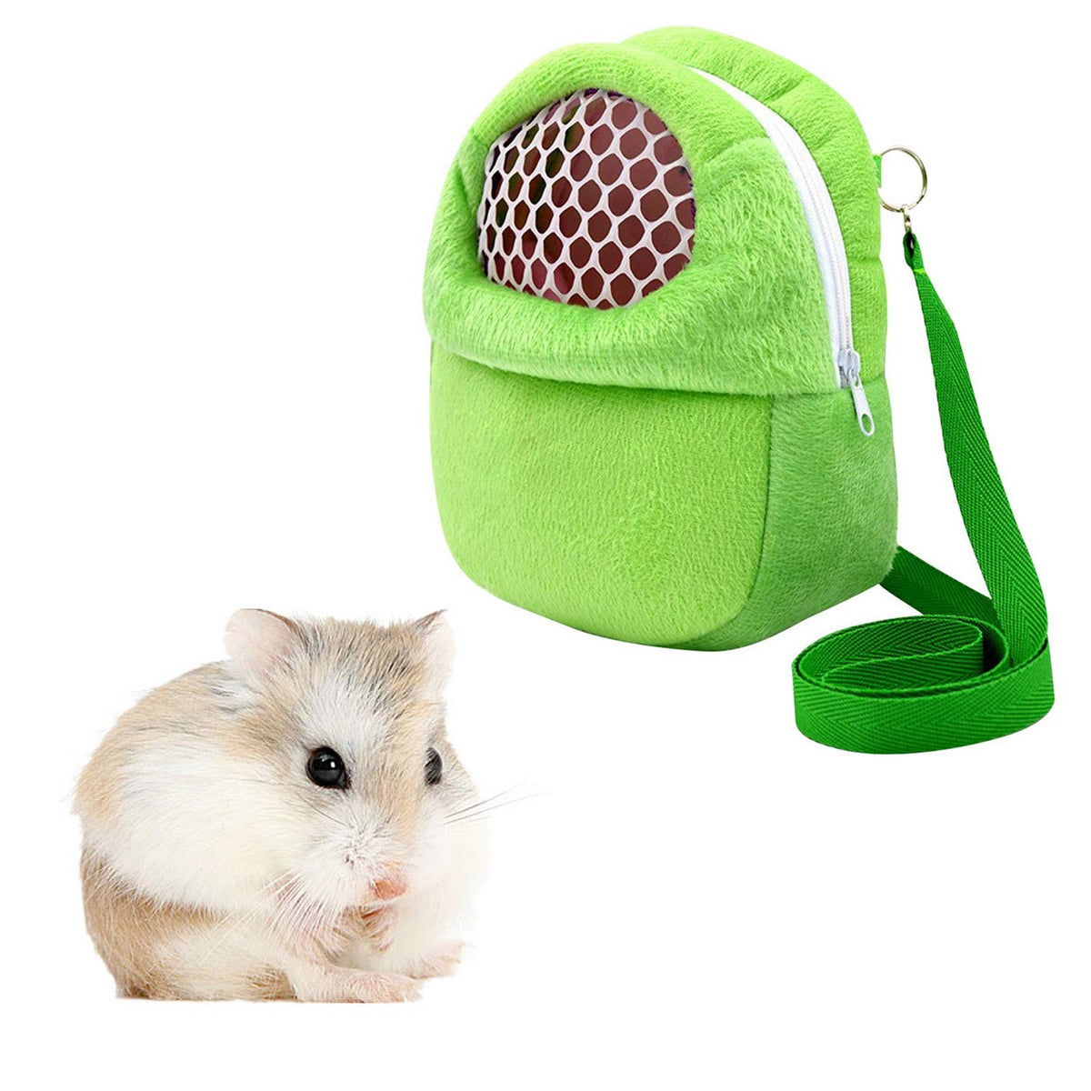 Portable Pet Carrier Bag, African Hedgehog Hamster Breathable Pet Carrier Handbags, Puppy Cat Travel Backpack (M, Green)