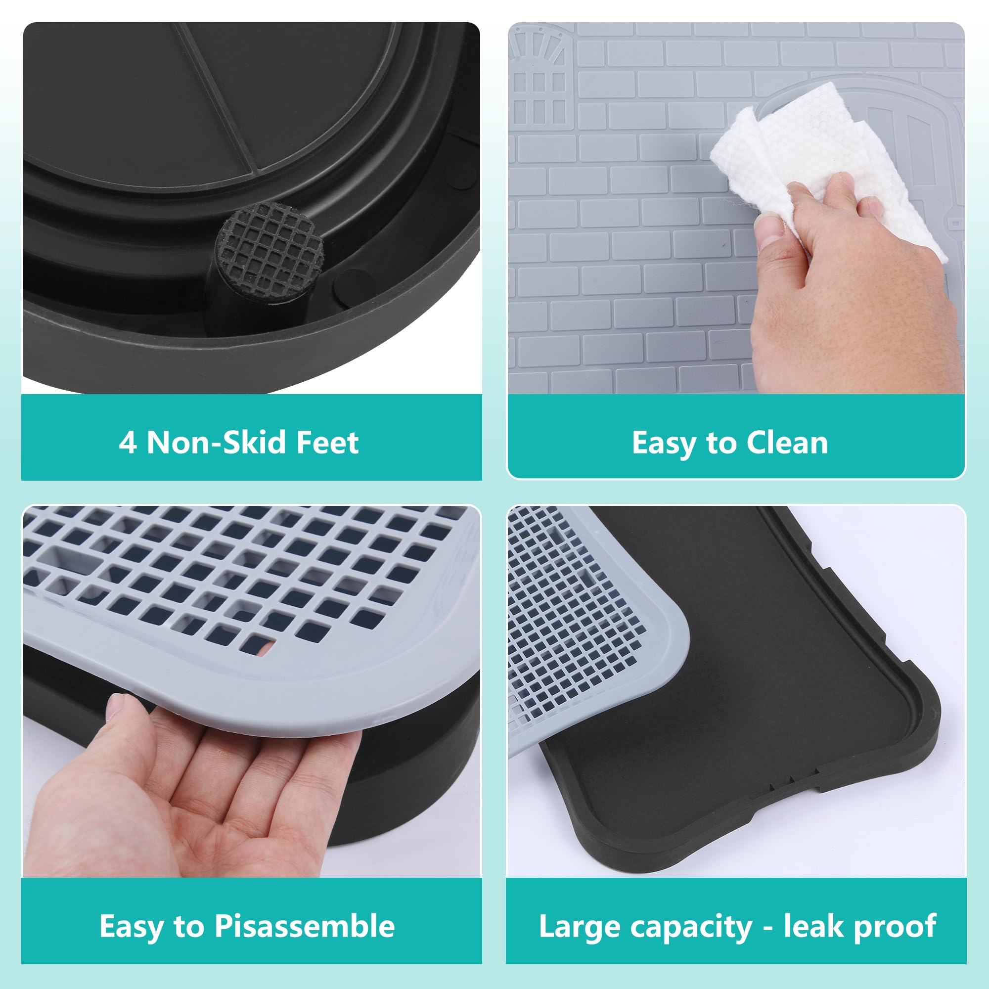 Flerdmau Indoor Dog Potty Pad, Changing Pee Pad Holder Training With Splash Guard, Puppy Pad Holder Tray For Small And Medium-Si