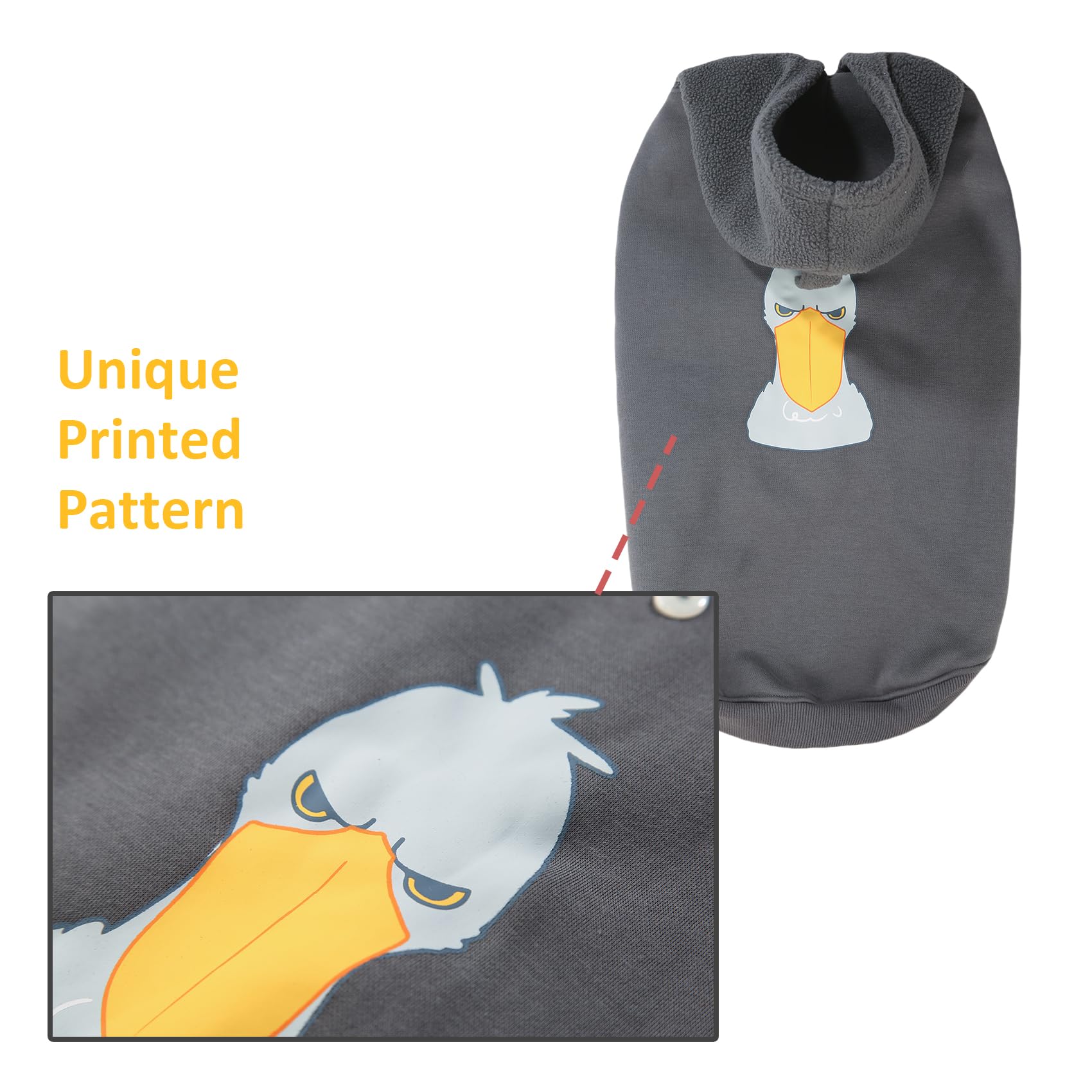 Dog Winter Hoodie Coat, Plush Vest Hoodie Dog Jacket, Dog Winter Autumn Warm Clothes(Grey-Medium)