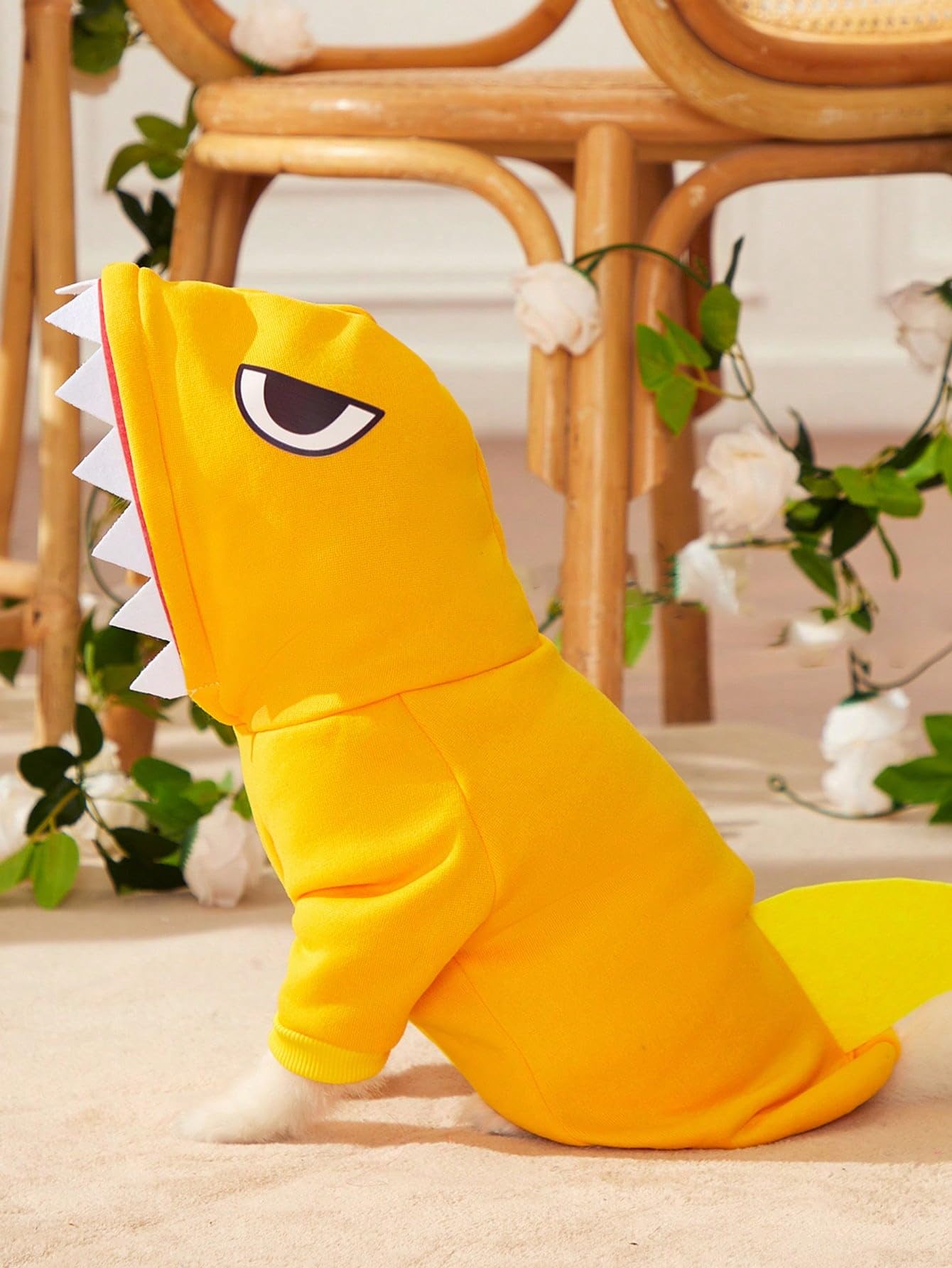Qwinee Shark Dog Hoodie Dog Warm Jacket Coat Puppy Sweatshirt Christmas Halloween Dog Costume Winter Dog Clothes Pet Apparel For Small Medium Dogs Cats Kitten Yellow Xl