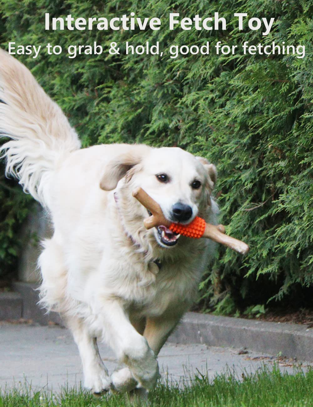 Schitec Dog Chew Toy For Aggressive Chewers, Tough Big Nylon & Rubber Teething Stick With Real Maple Wood Flavor For Large Mediu