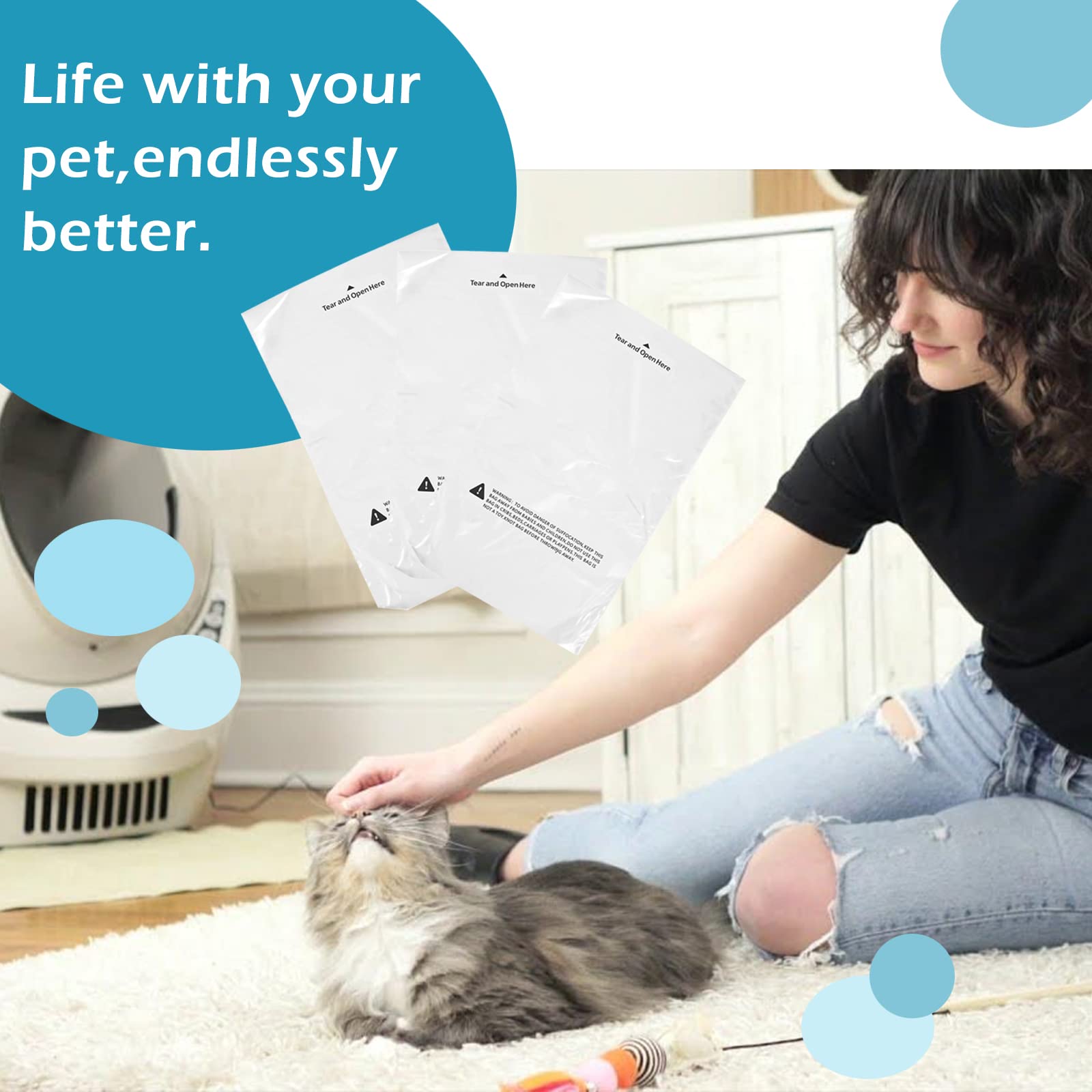 120 Count Waste Drawer Liners Bags Compatible With All Litter Robot Models, 9-11 Gallons Litter Box Liners Custom Fit For Litter-Robot