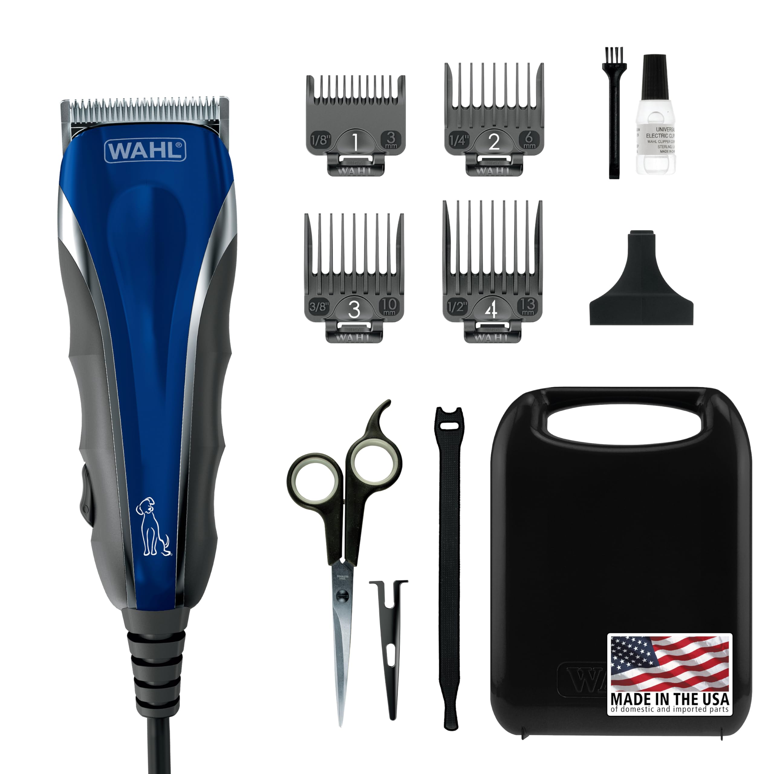 Wahl Usa Pro-Grip Pet Grooming Corded Clipper Kit - Clipper For Small To Large Dogs – Electric Dog Clipper For Eyes, Ears, & Paws - Model 9164