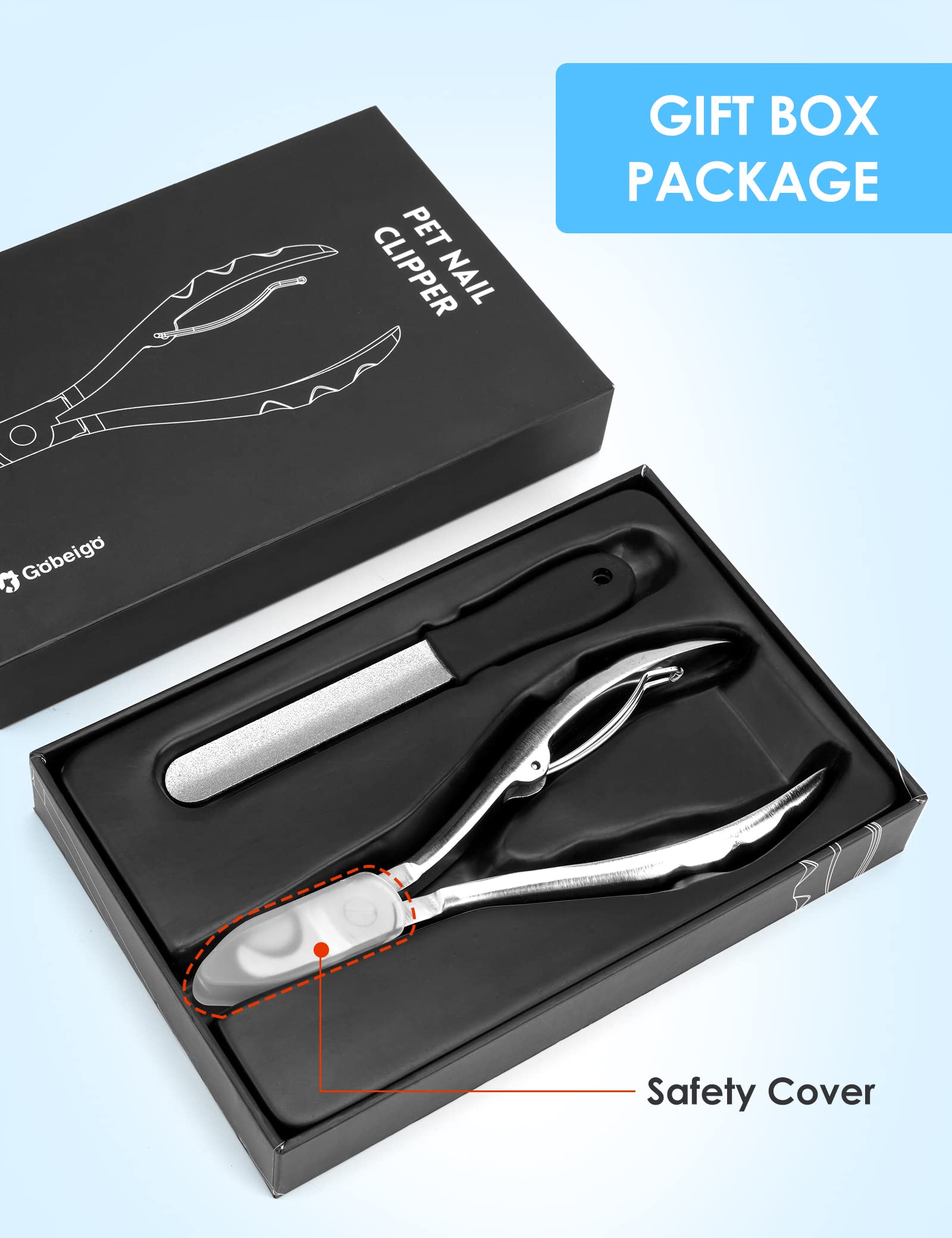 Gobeigo Upgrade Wide Open Dog Nail Clippers For Large Dogs Cut Like Butter, Heavy Duty Dog Nail Trimmer Full Metal Razor Sharp Professional For All Dogs Cats With Thick Toenail