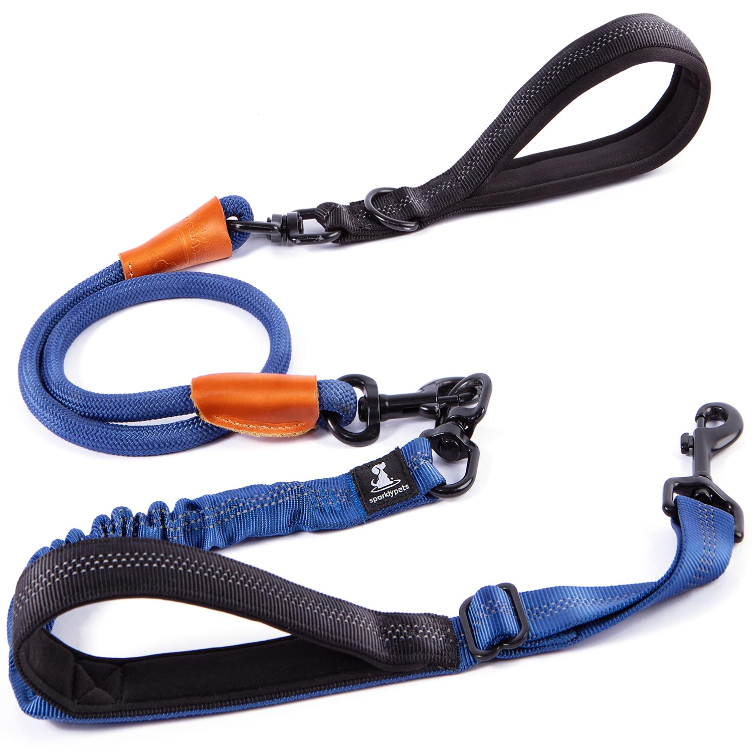 Heavy Duty Rope Bungee Leash For Large And Medium Dogs With Anti-Pull For Shock Absorption - No Slip Reflective Leash For Outsid