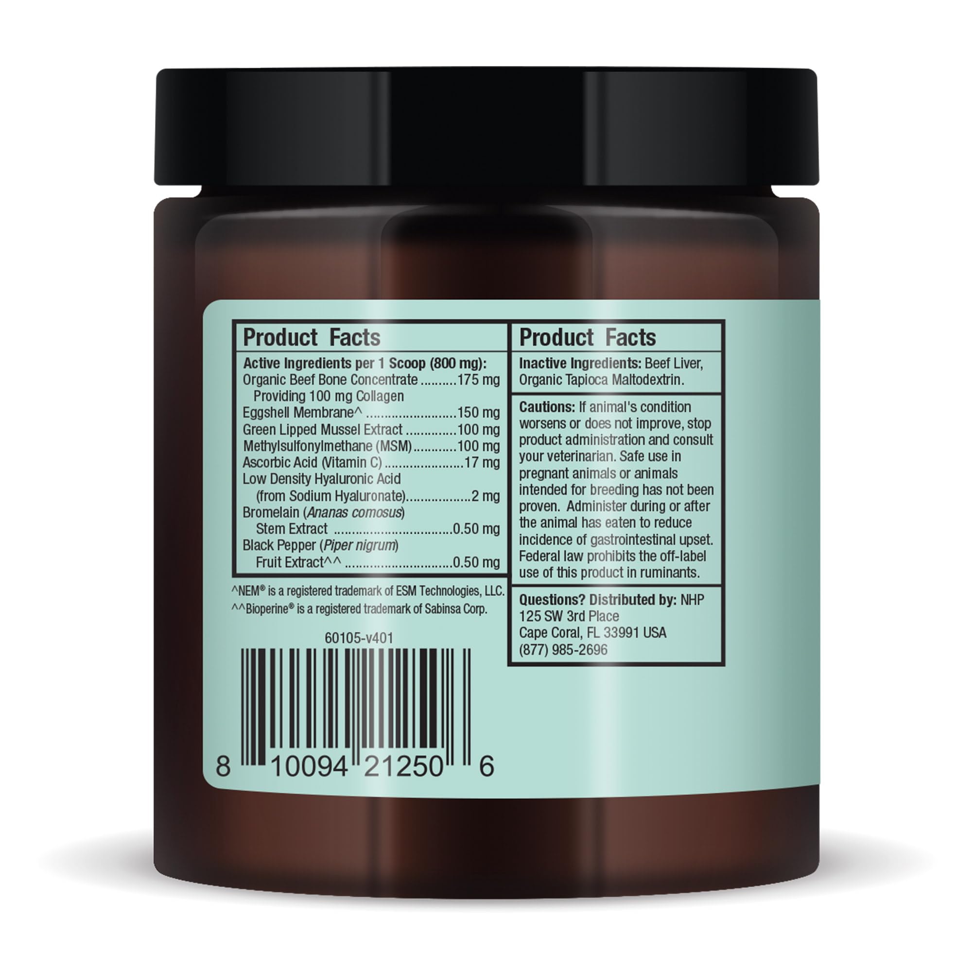 Bark & Whiskers Joint Support for Dogs & Cats, 1.69 Oz. (48 g), Collagen & Hyaluronic Acid, Promotes Mobility, Veterinarian Form