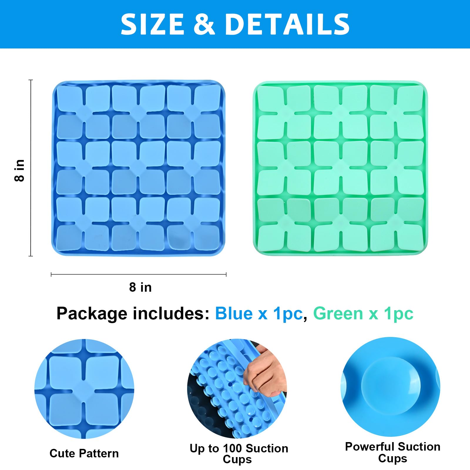 Ourmiao Silicone Snuffle Mat For Dogs 2 Pack, Silicone Dog Slow Feeder Lick Mat With Suction Cups, Puppy Puzzle Feeder Toys Snif