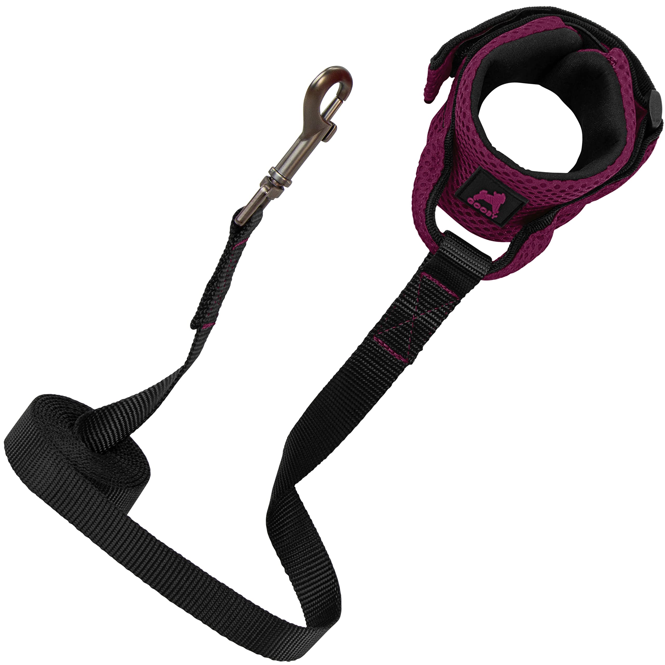 Gooby Soft Mesh Wrist Band Surfer Leash - Purple, 6 Ft - Comfortable Hands Free Leash With Elastic Band For Small, Medium And Large Dogs