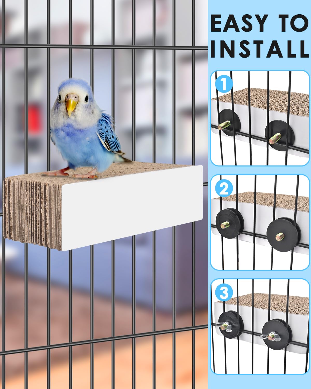 Katumo Conure Toys, 4.7 Inch Cockatiel Foraging Shredder Chewing Toys Parakeet Perch Stand Bird Cage Assessory For Lovebird Parr