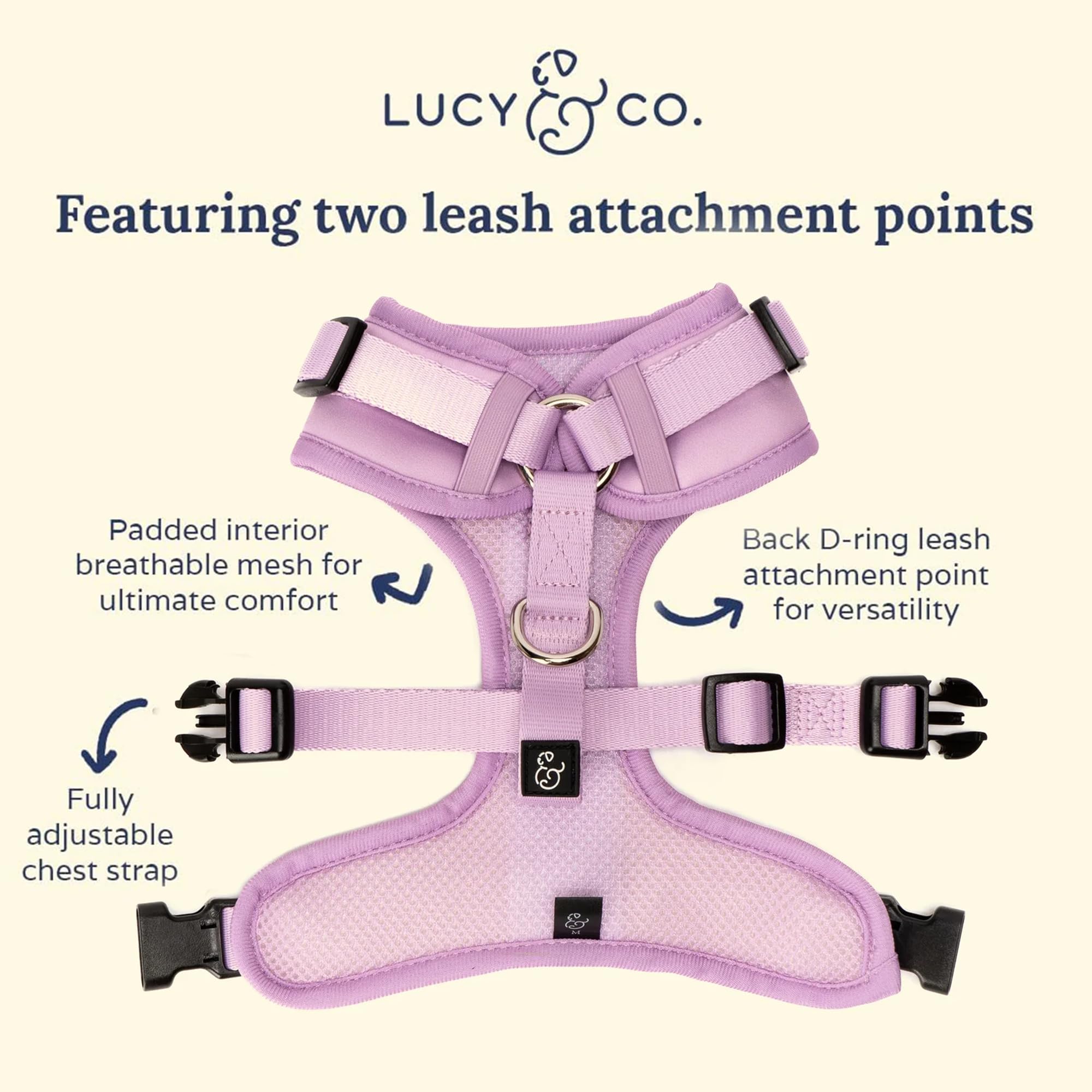 Lucy & Co. The Bouquet No-Pull Dog Harness - Size X-Small - Vest to Stop Pulling & Walk Easy - Comfortable Leash Training Produc