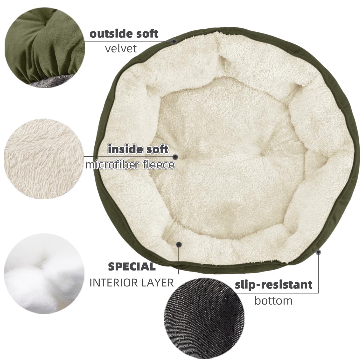 Asvin Medium Dog Bed For Medium Dogs, Cat Beds For Indoor Cats, Pet Bed For Puppy And Kitty, Extra Soft & Machine Washable With