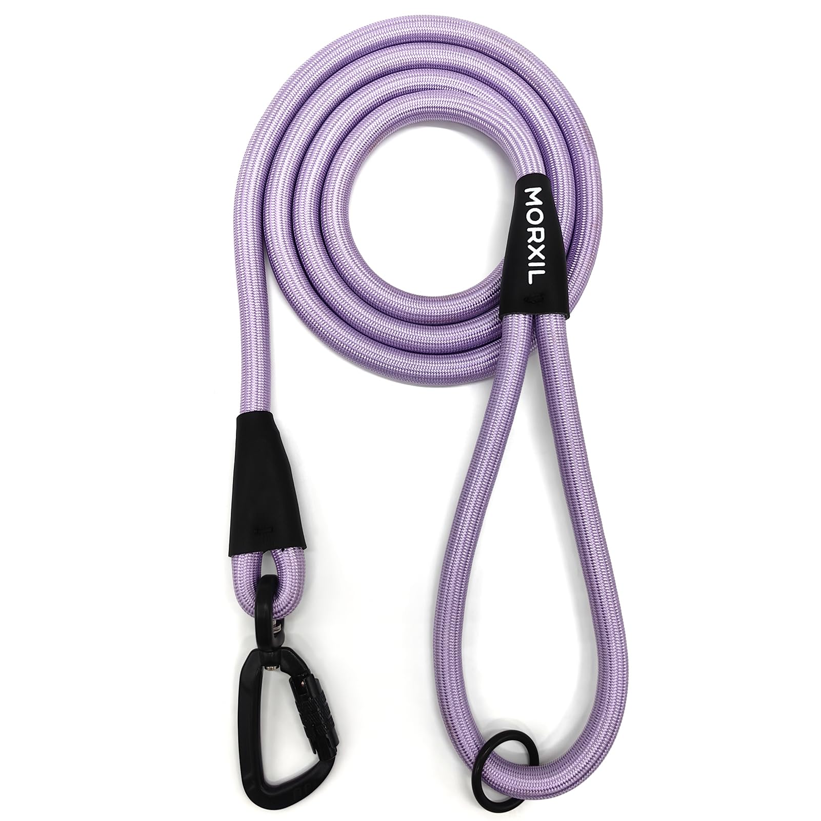 MORXIL Rope Leash, 6 Foot Heavy Duty With Aviation Aluminum Auto Locking Carabiner, Strong Nylon Lead for Small, Medium, Large D