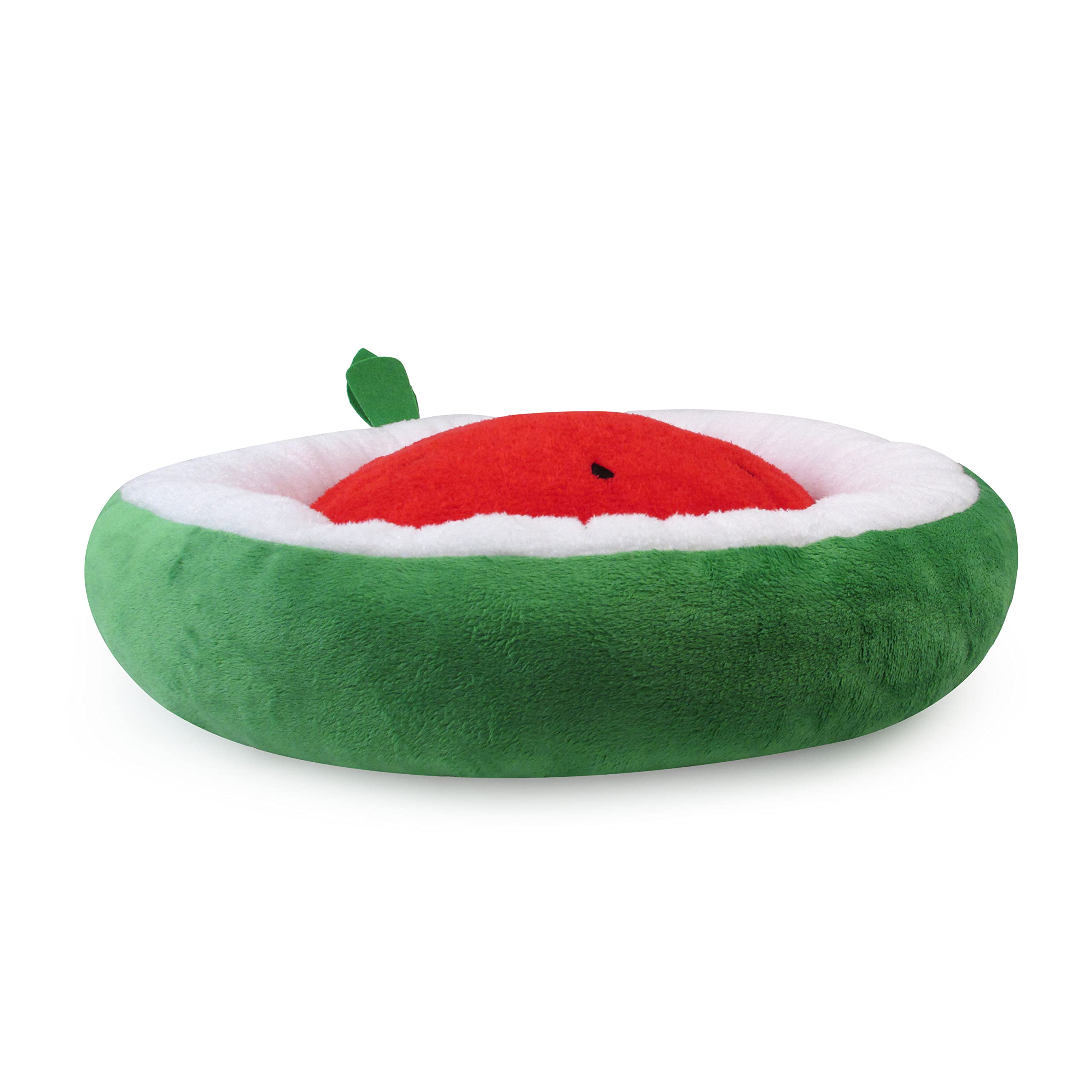 TONBO Watermelon Dog Cat Bed, Soft Plush, 24" Diameter, Washer & Dryer Friendly, Cozy Polyester