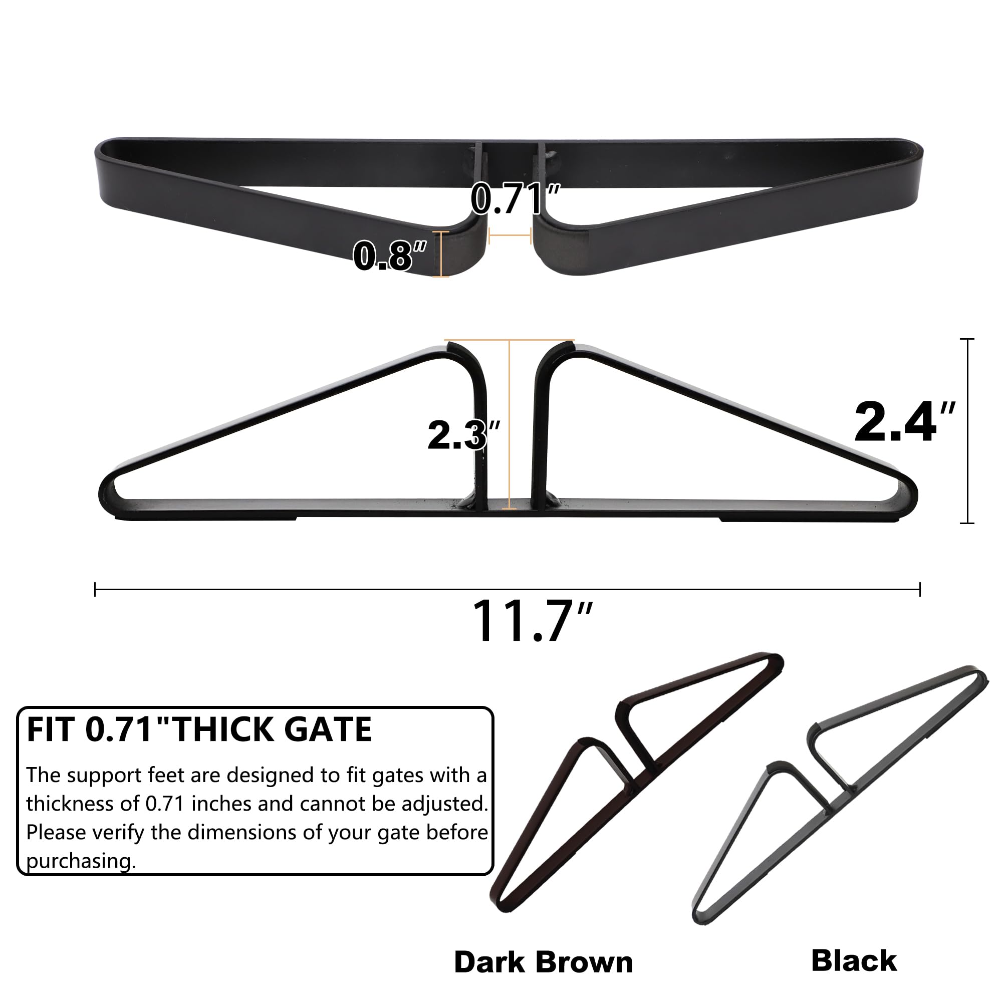 PUPETPO Freestanding Pet Gate Metal Support Feet, Triangle Support Feet Set of 2 for Extra Wide Foldable Pet Gate, Easy to Insta