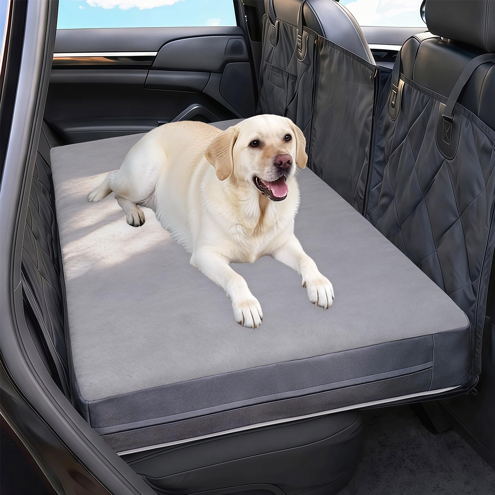 Backseat Dog Bed, Dog Bed for Car Back Seat, Fits Back Seat Extenders