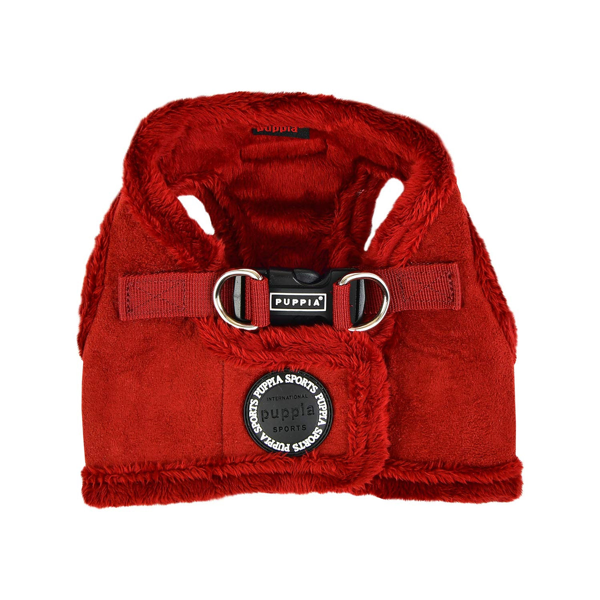 Puppia Terry Vest Dog Harness Step-In Winter Suede Warm No Choke No Pull Training Walking For Small And Medium Dog, Wine, Small