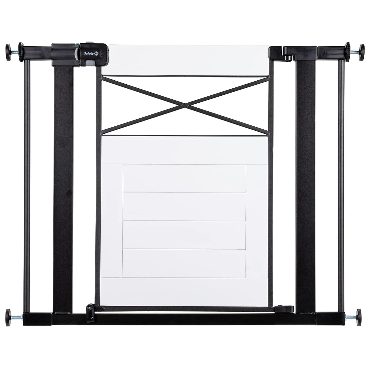Safety 1st Adjustable Baby Gate for Doorways, Modern Farmhouse Style Gates for Pets, Toddlers, Babies, Children, White and Black