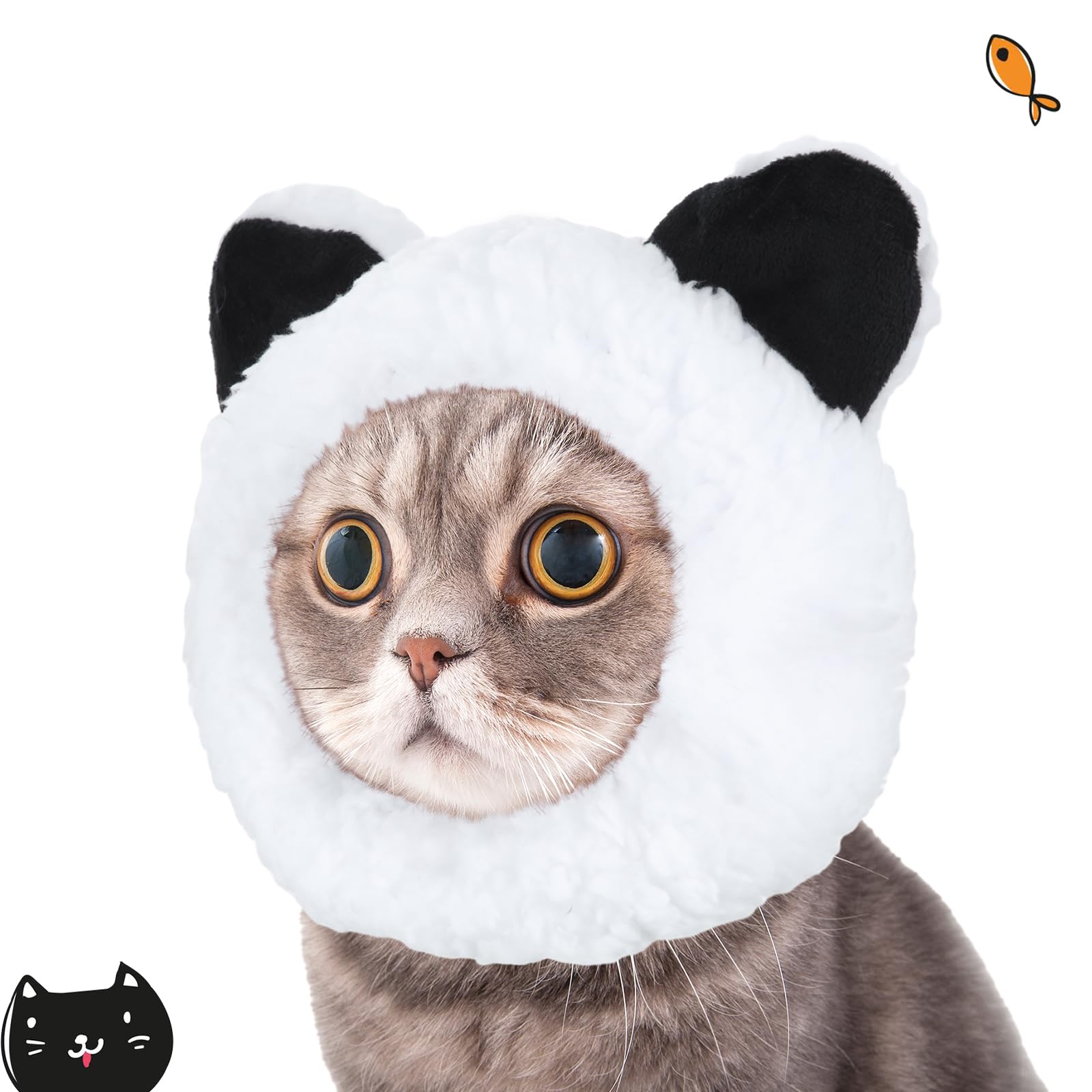Weewooday 5 Pcs Cat Adorable Costume Bunny Hat With Ears Funny Mane Cat Hat For Pets And Small Dogs Kitten Puppy Party Costume A