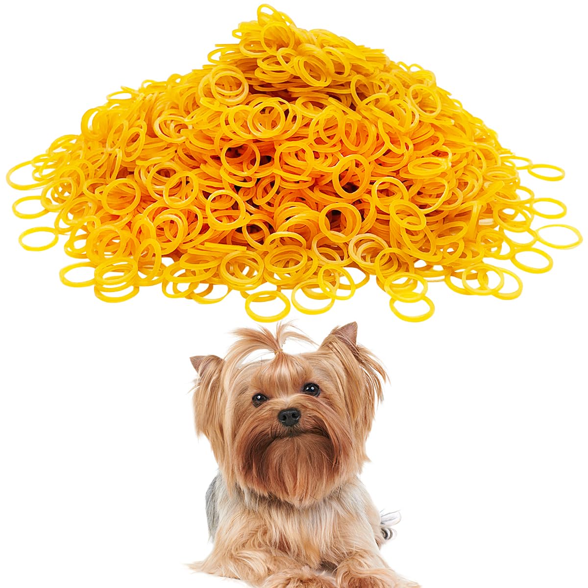 Pet Show 900Pcs 15Mm Dia. 100G/Pack Bulk Dog Rubber Bands For Hair Grooming Diy Hair Bows Top Knots For Puppies Cats Farm Animal