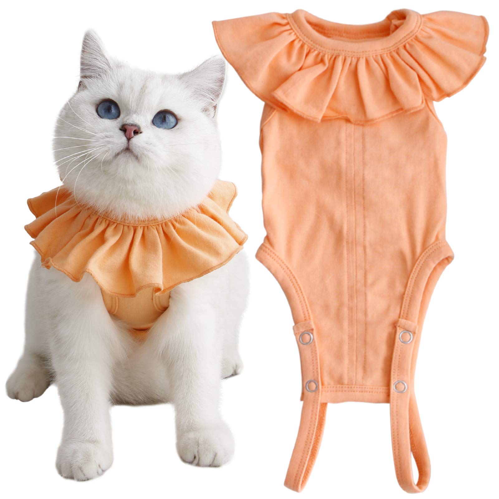 Cat Recovery Suit for Abdominal Wounds and Skin Diseases, Breathable Surgical Recovery Shirt After Surgery Wear Anti Licking Wou