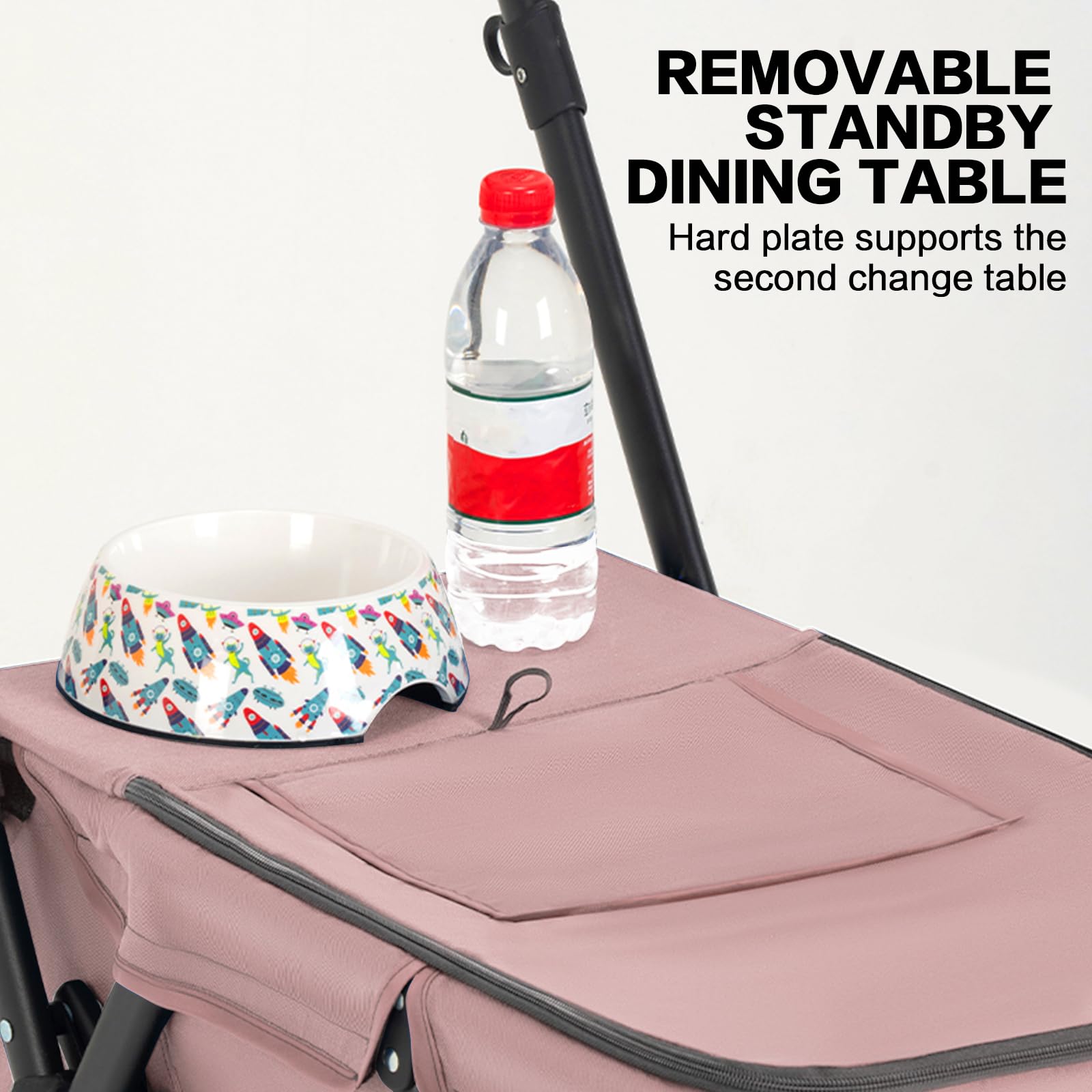 Pet Stroller Cat Dog Stroller Travel Folding Pet Carriers(Pink)