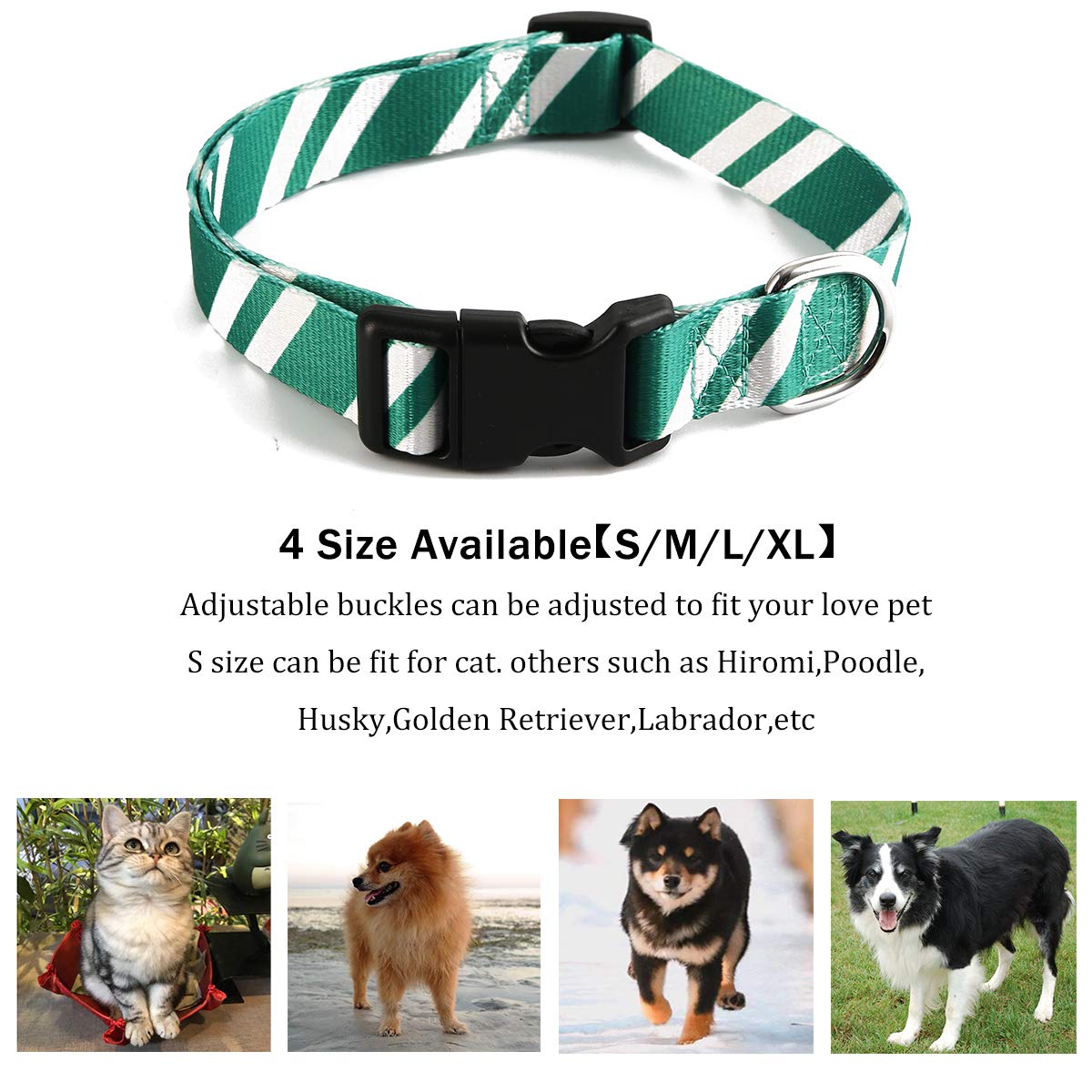 Coomour 2Pcs Halloween Dog Collar Pet Wizard School Printing Adjustable Collars With Cute Cat Leash For Pets Dogs Small Medium L