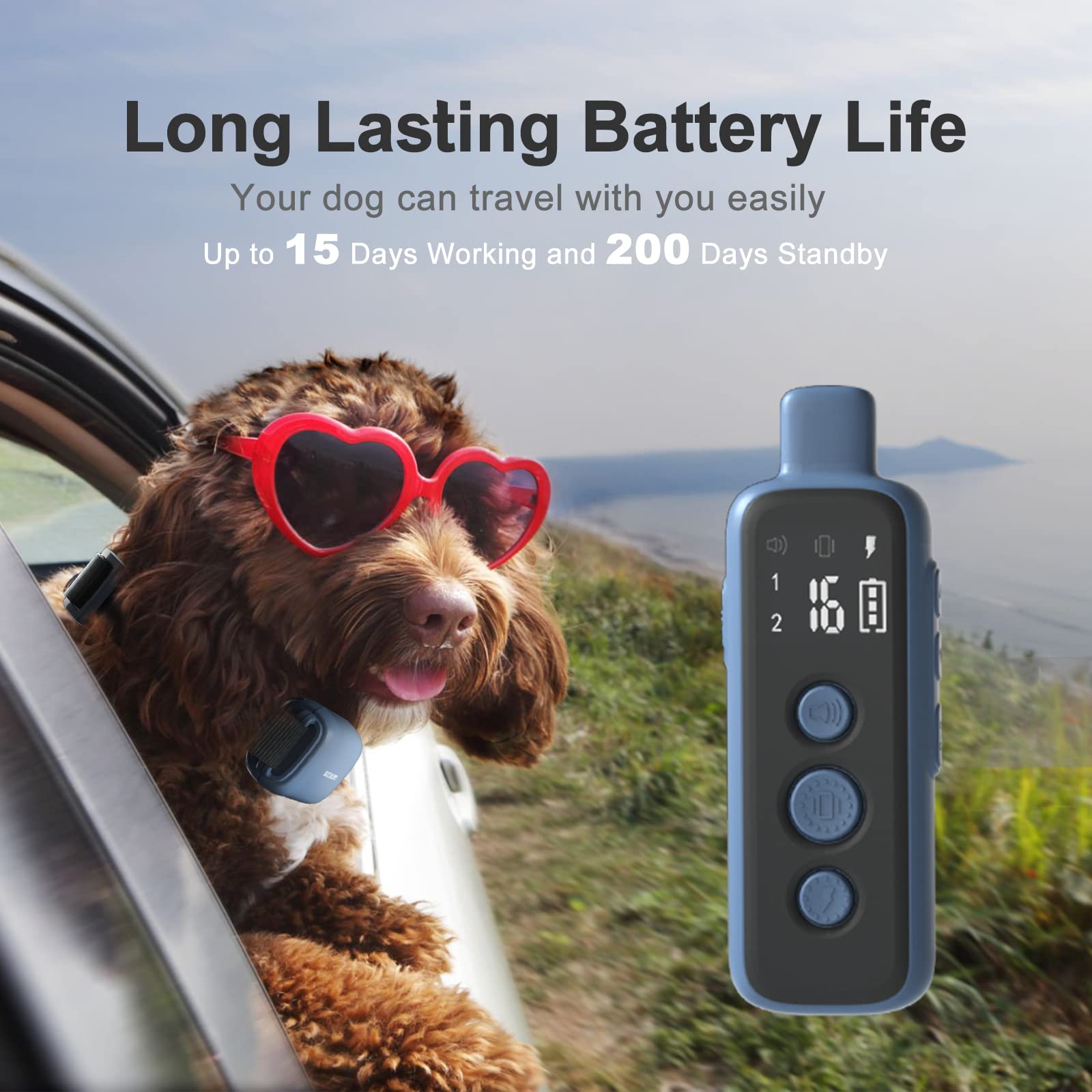 Dog Shock Collar - Dog Training Collar With Remote For Small Medium Large Dogs With 3 Modes (10-120 Lbs) Ipx7 Waterproof Rechargeable E Collar For Dogs Training, No Shock No Prongs For Optional…