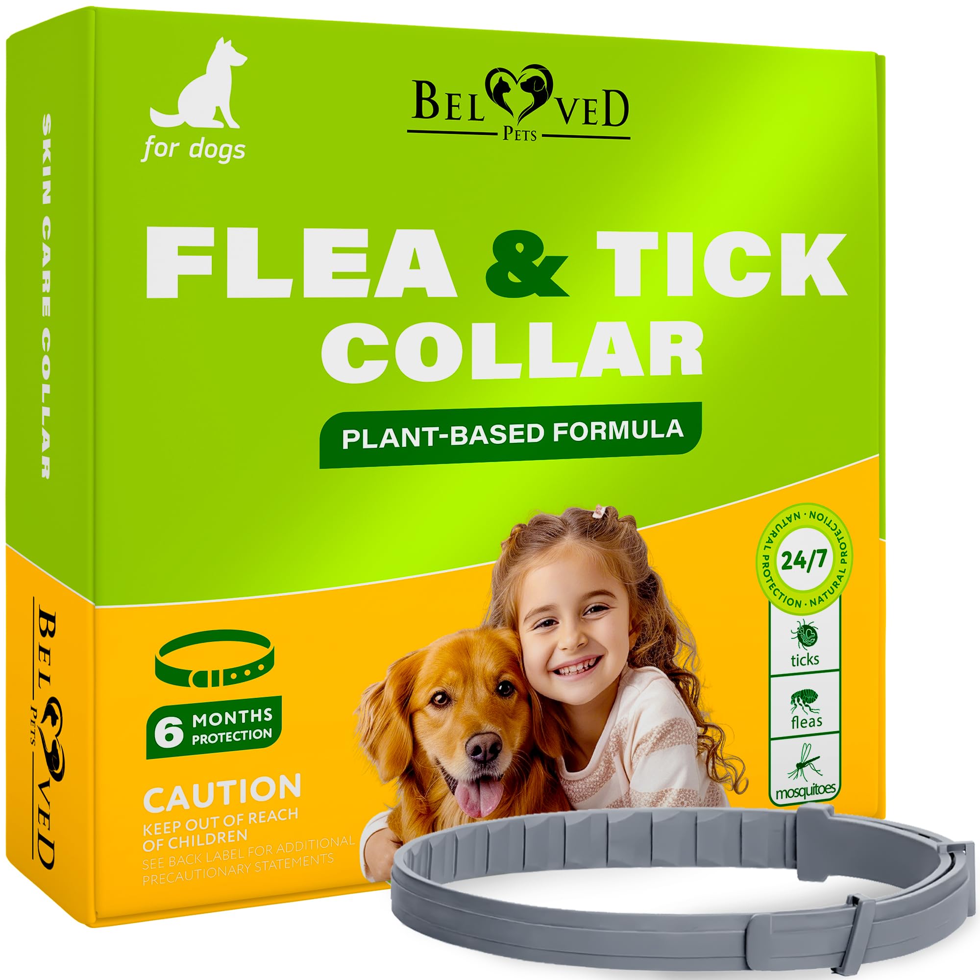 Natural Flea & Tick Collar for Dogs - 6 Months Control of Best Prevention & Safe Treatment - Anti Fleas and Ticks Essential Oil Repellent (1 Count (Pack of 1)) -Like New