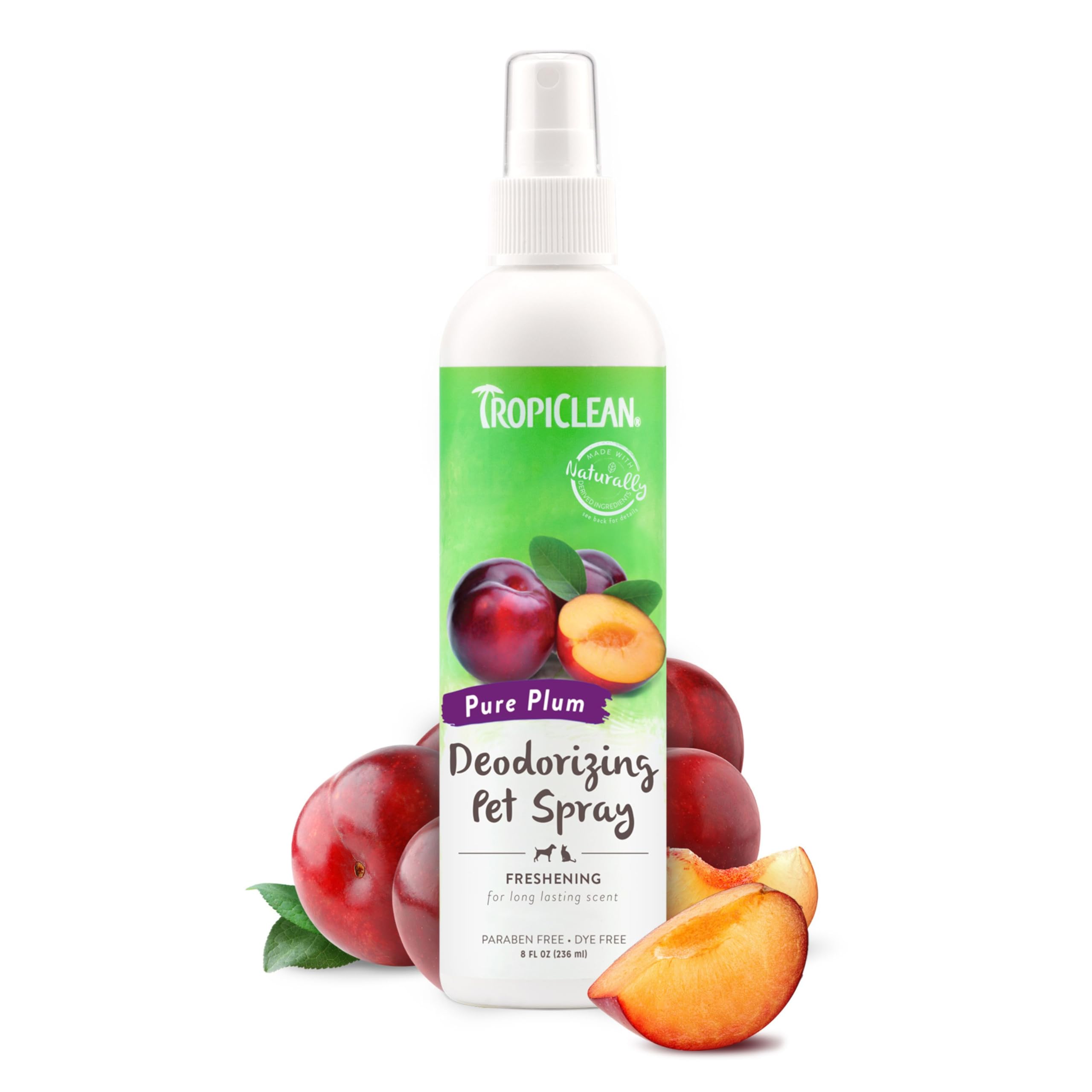 Tropiclean Dog Perfume, Long Lasting Plum Cologne, Deodorizing Spray For Smelly Dogs, After Bath Detangling Spray With Vitamin E