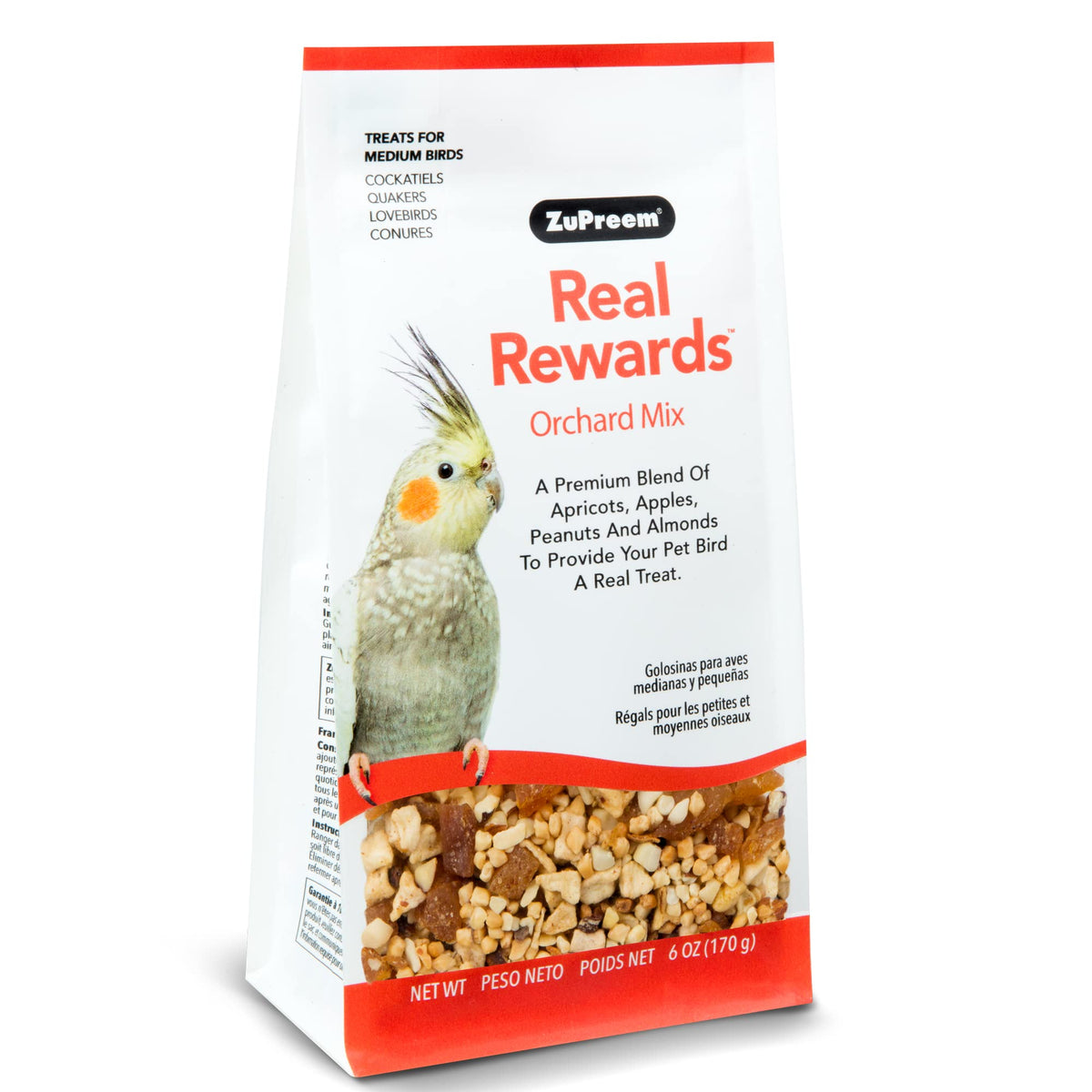 Real Rewards Orchard Mix Medium Bird Treats By Zupreem 6 Oz