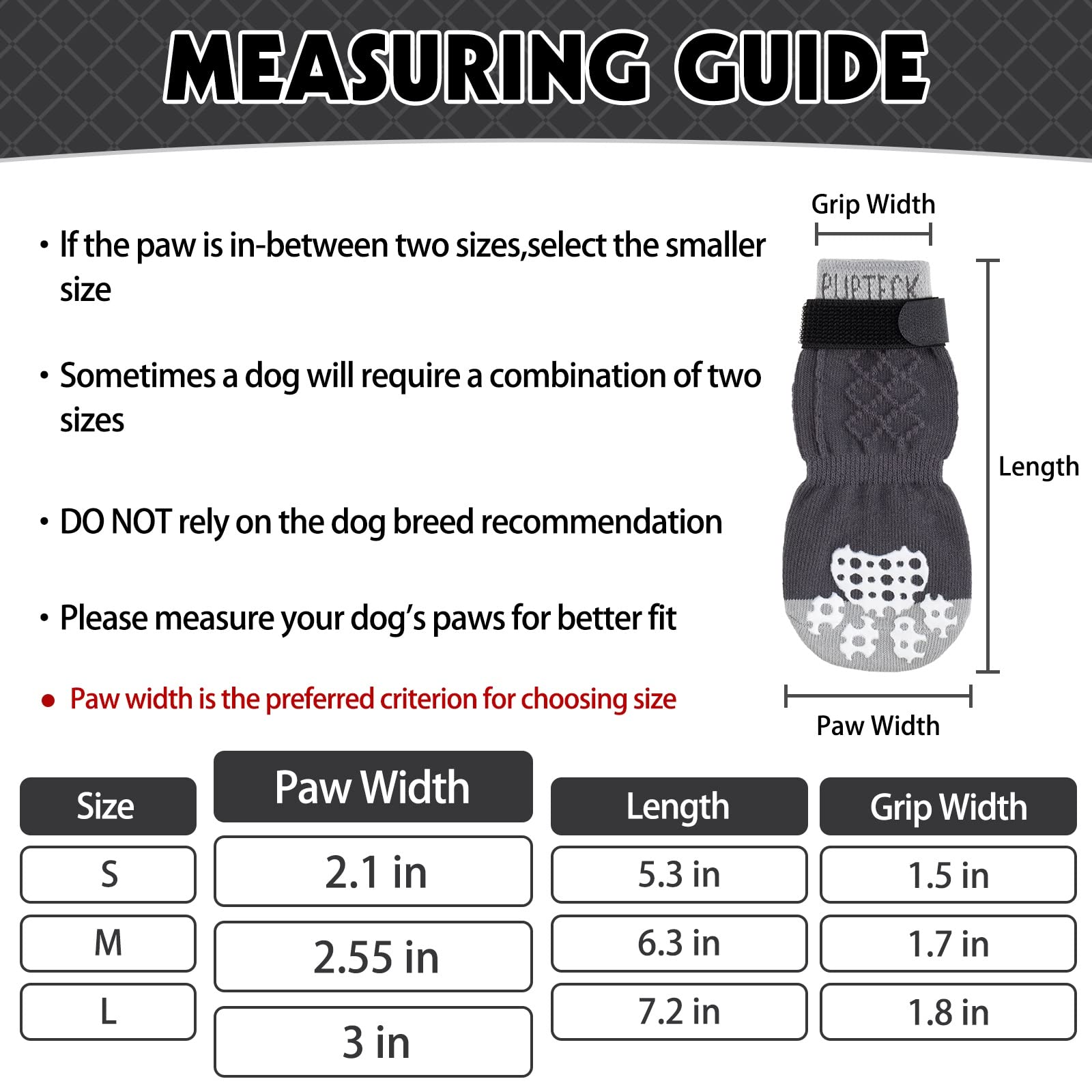 Pupteck Comfortable Anti-Slip Dog Socks 3 Pairs Soft Pet Paw Protection For Indoor Wear, Elastic Magic Straps For Small Medium Large Doggies Traction Control