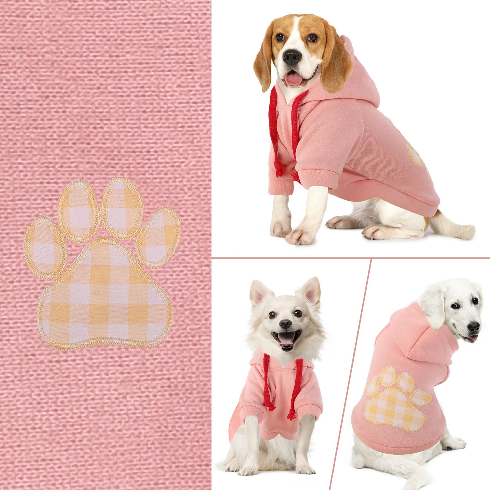 Sawmong Dog Hoodie,Flannel Pet Hooded Sweater With Hat Puppy Pullover Sweater Shirt,Dog (Black,M)