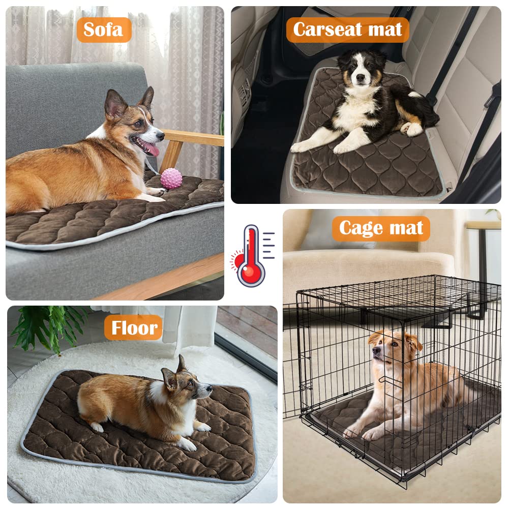 Uligota Self Heating Cat Mat Thermal Pet Bed Mat Self-Warming Pet Crate Pad Medium