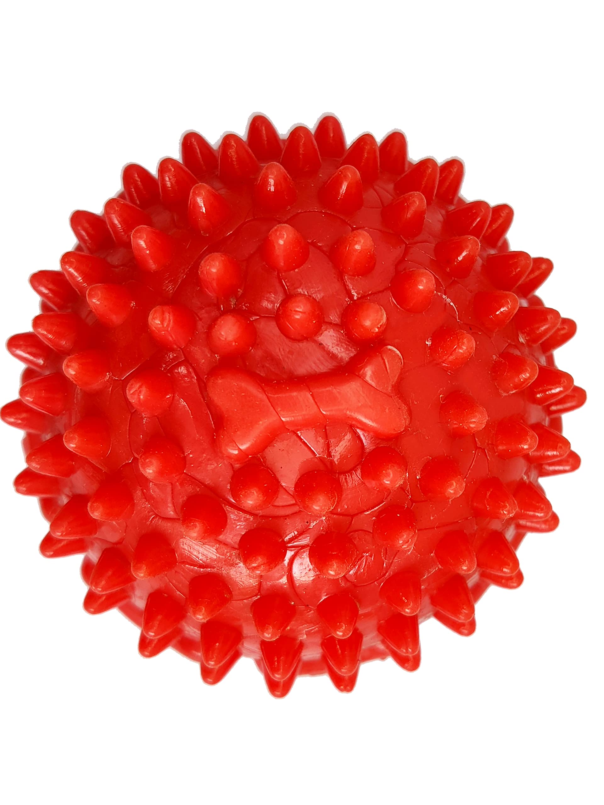 Chullbull Pet Products Natural Non Toxic Spiky Strong and Extra Durable Teething Ball Chew and Fetch Toy for Dogs Puppy and Bree