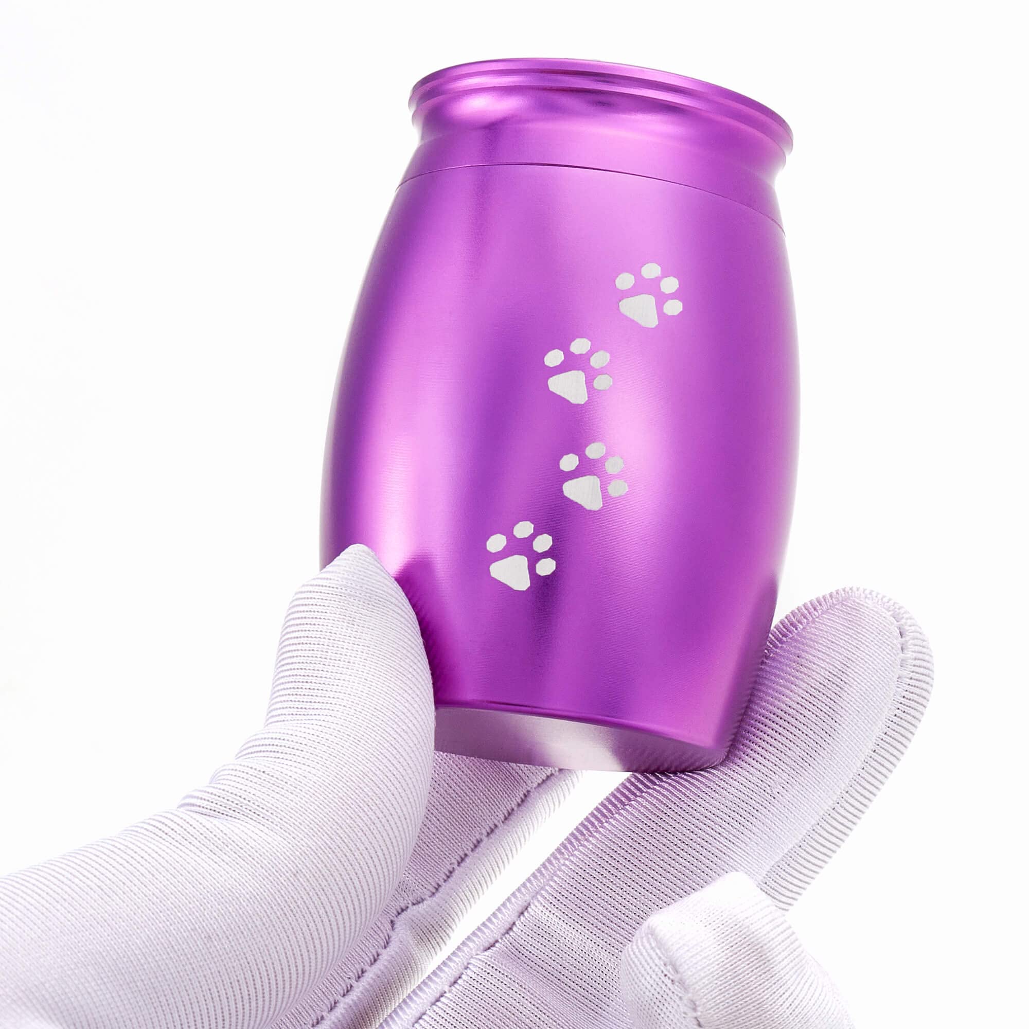 Lines Arte Small Cremation Urns For Dog Or Cats Ashes,2.67 Inches Mini Puple Keepsake Urns For Pet Ashes With Paw Print