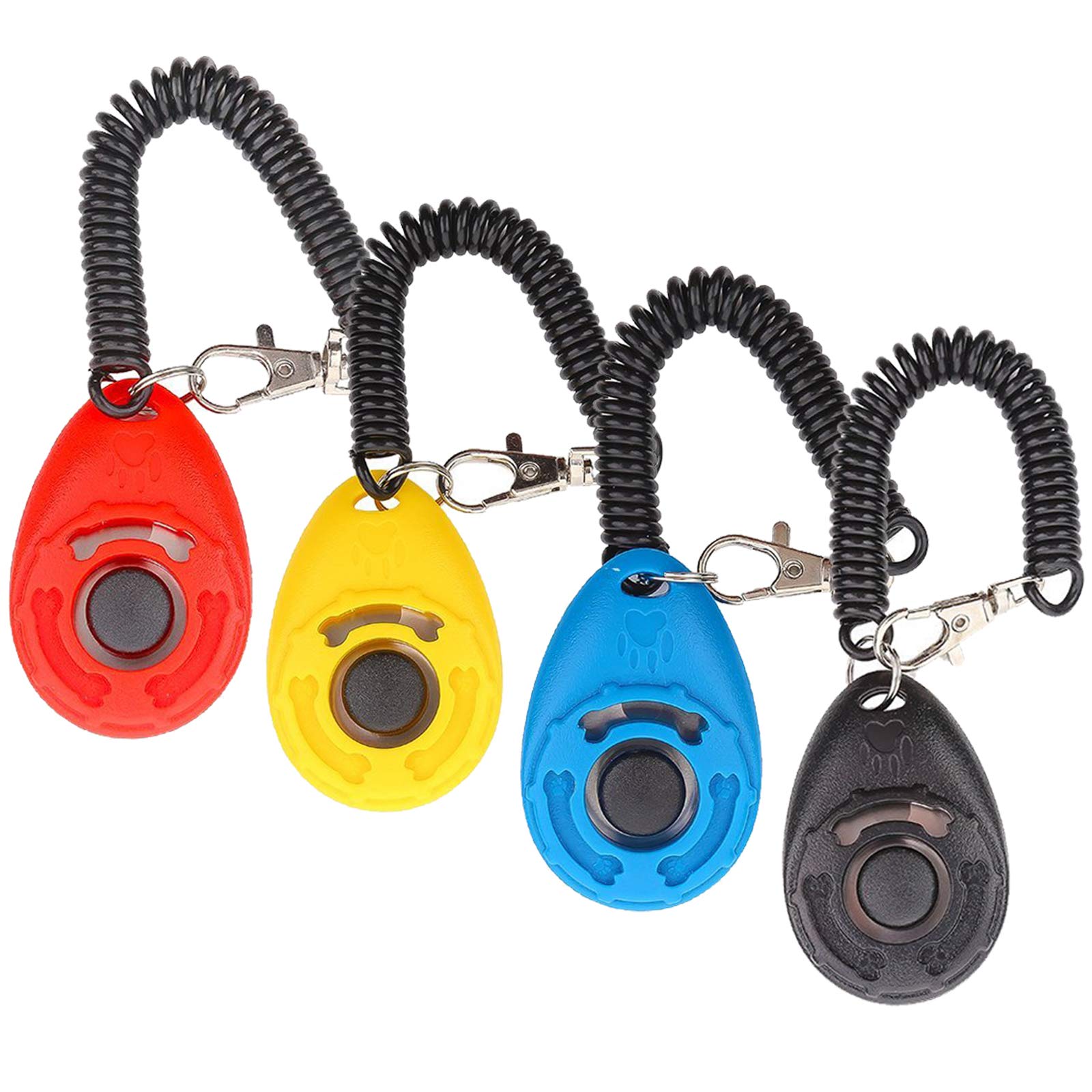 Diyife Clicker Training for Dogs, [4 Pcs, Multi-Color] Dog Clicker for Training, Clicker Dog Training with Wrist Strap, Clicker 
