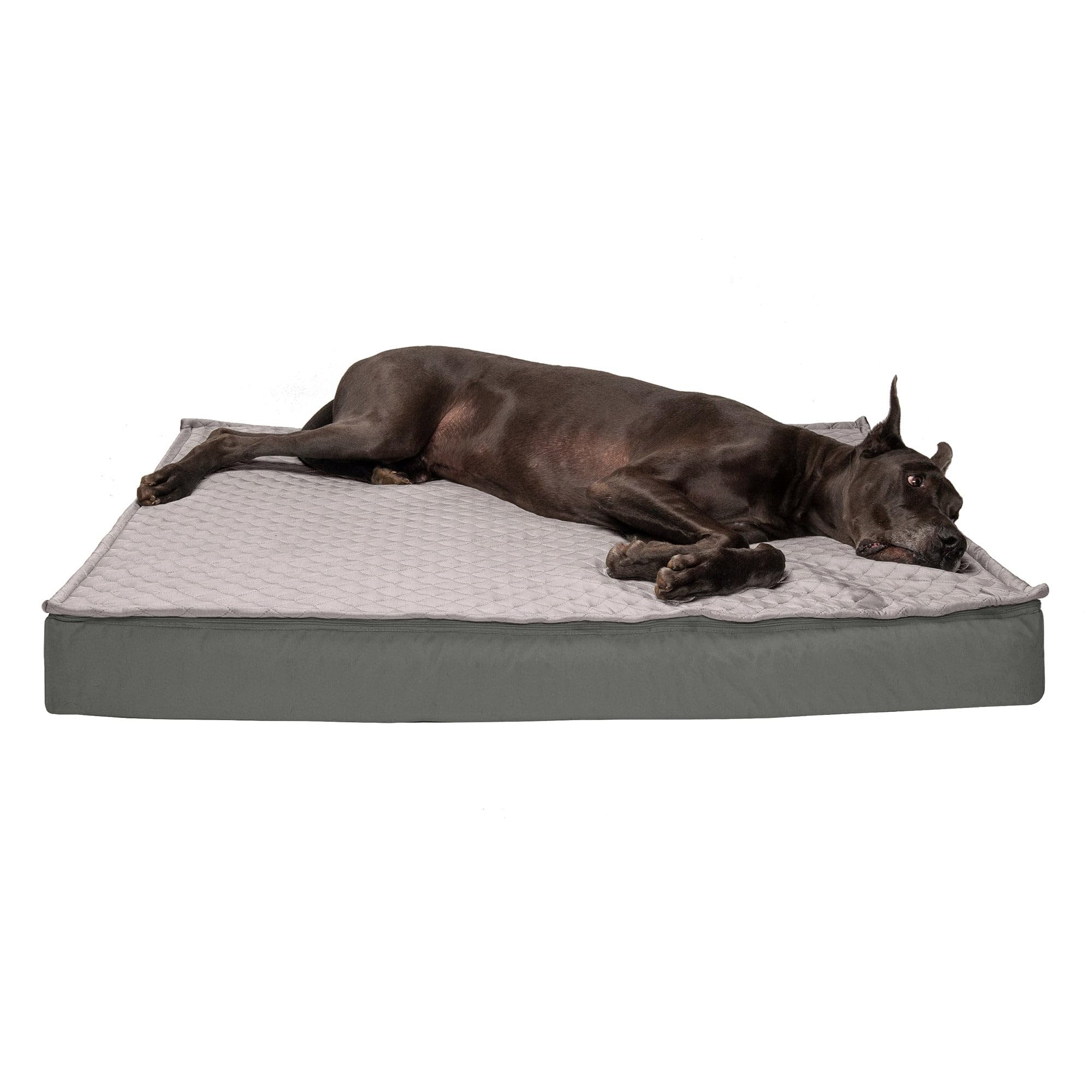 Furhaven Water-Resistant Cooling Gel Dog Bed for Large Dogs w/ Removable Quilt Top & Washable Cover, For Dogs Up to 125 lbs - In