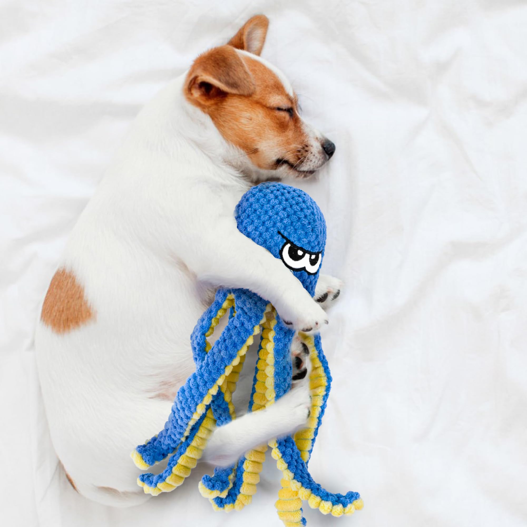 Interactive Dog Toys Octopus, 4 Pack Squeaky Hide And Seek Large Dog Toys to Keep Them Busy, Tough Plush Chew Toy, Tug of War Do
