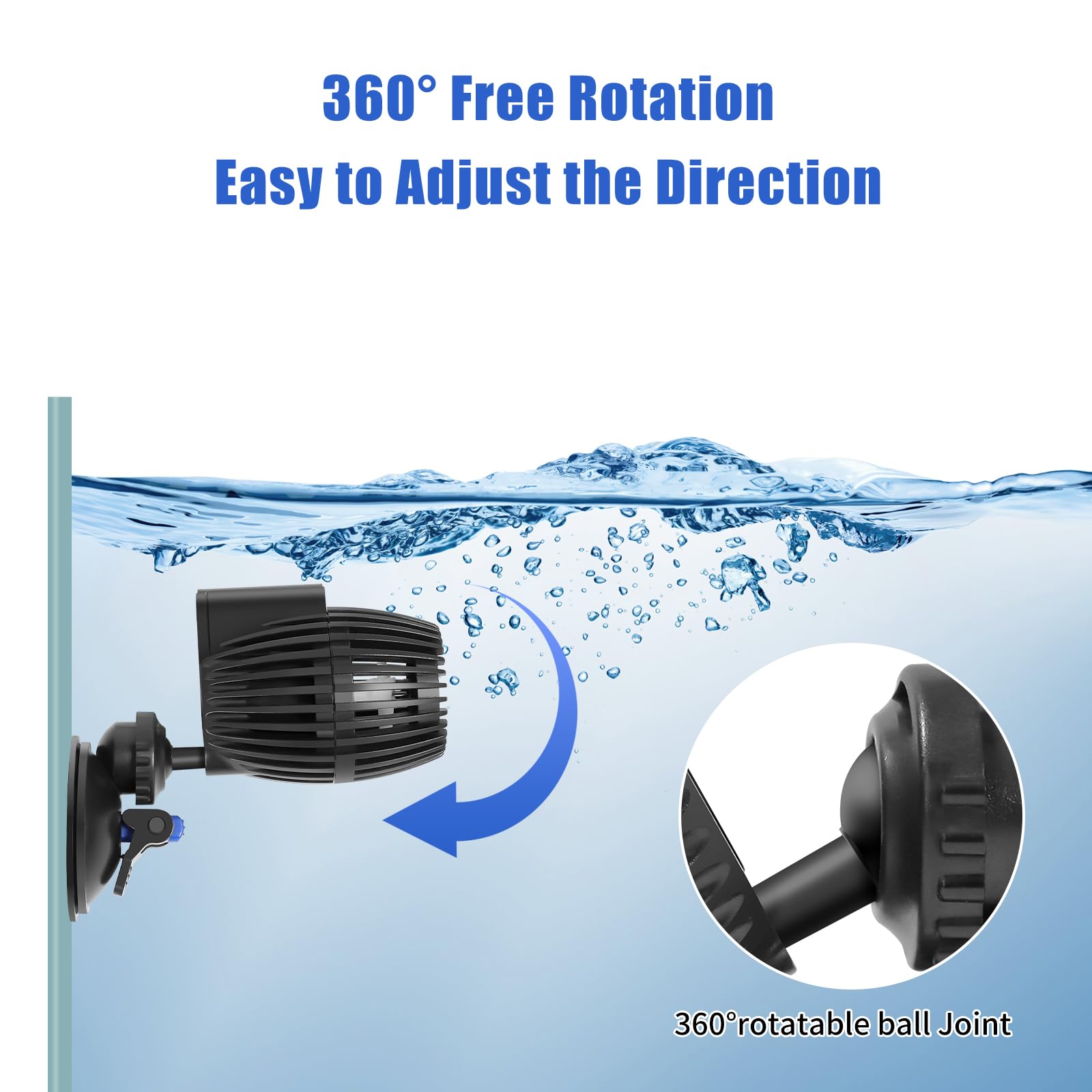 AQUANEAT Circulation Pump, 2100GPH Aquarium Wave Maker, Fish Tank Powerhead Submersible Water Pump with Suction Cup