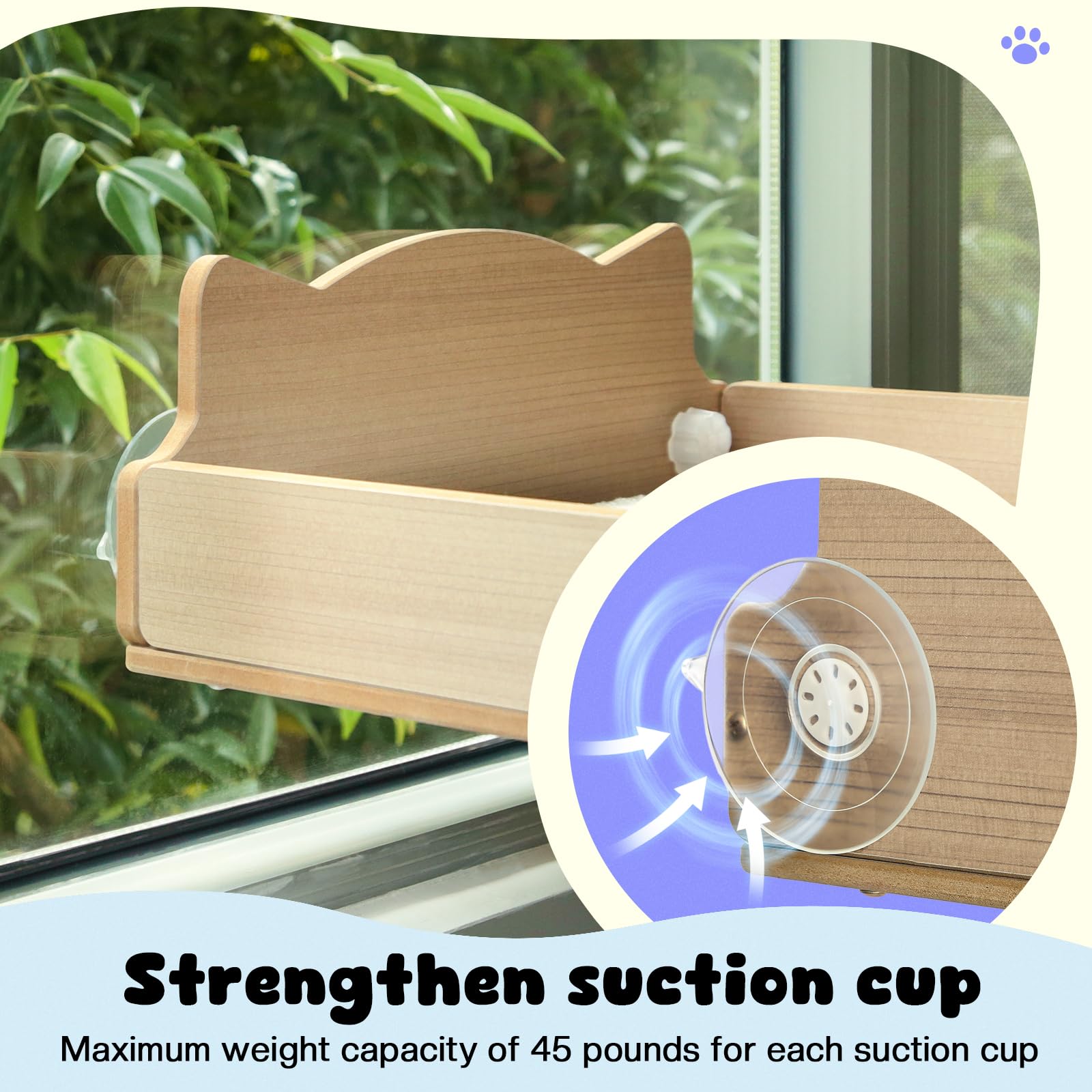 Cat Window Perch With Scratching Post, Cats Hammock For Window With 3 Suction Cups, Sisal Tall Cat Scratching Post With Extra-La