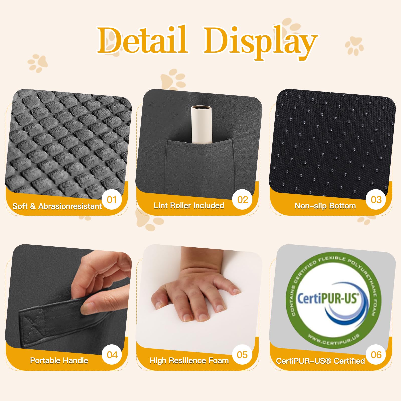 Dog Stairs For Small Dogs, Wide Pet Step With Removable Cover, No Assembly High Density Foam Cat Ramp For Bed Or Sofa, 5-Step, D