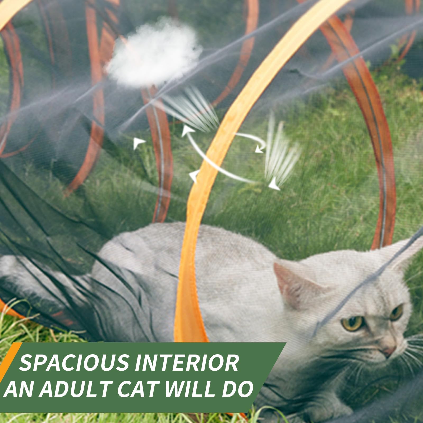 Oyx 2 In1 Outdoor Cat Enclosure, Portable Outdoor & Indoor Cat Tent, Foldable Cat Tent For Outside Enclosed Playpen With Tunnel,