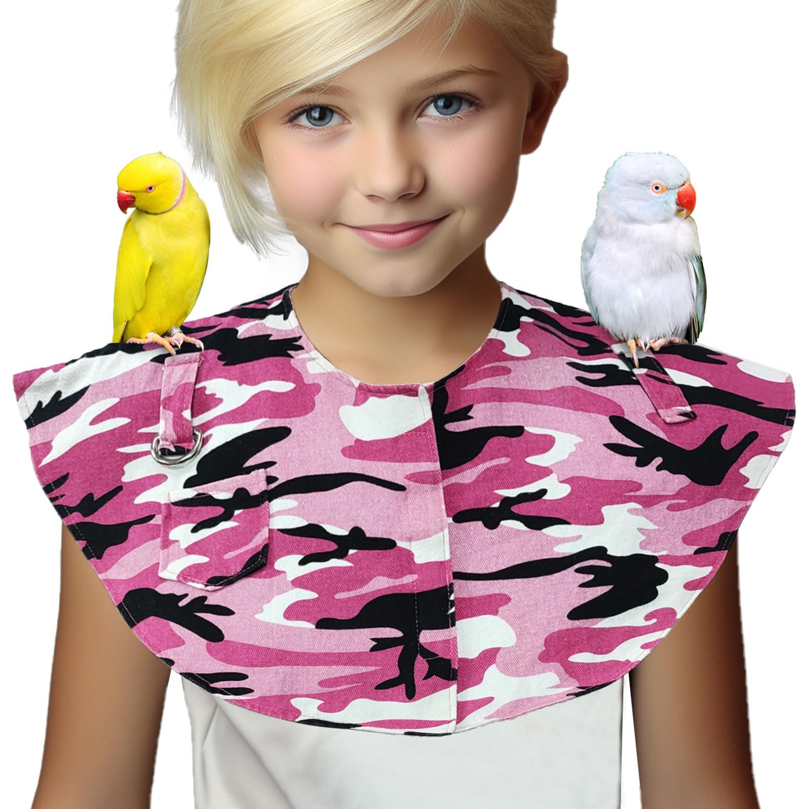 Xqigi Parrot Anti-Scratch Shoulder Protector, Hang Bird Anklet Toys, Waterproof Pet Training Pad Poop Diaper Anti-Bite Shawl For