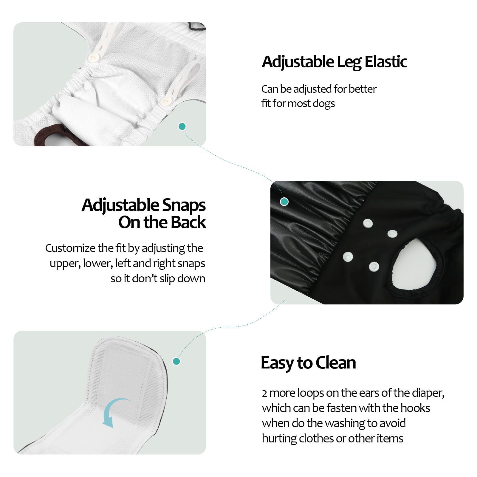 Cutebone Female Dog Diapers With Skirts 3 Pack Reusable Puppy Dresses Pants For Heat Cycle Period Qbd16Xs