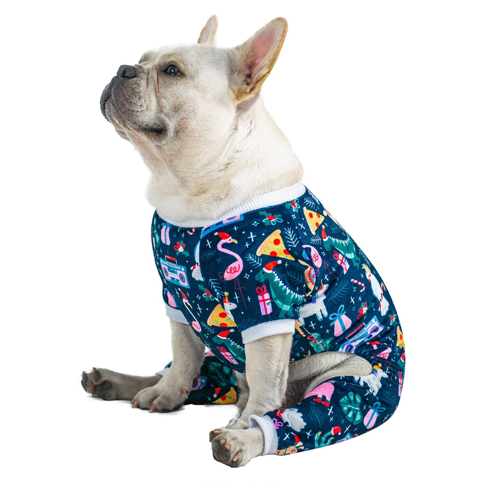 Cutebone Dog Pajamas Christmas Clothes Pjs For Small Dogs Shirts P108Xs