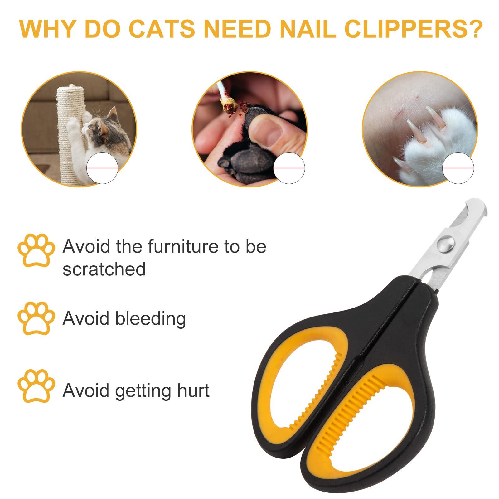 Cat Nail Clipper, Premium Dog Nail Clippers Trimmers Cat Claw Pet Nail Clippers Professional Ergonomic Anti-Slip Small Animals G