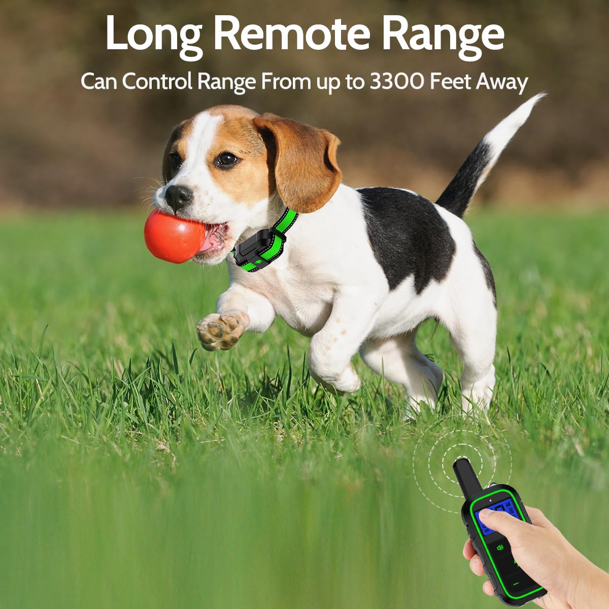 Dogstop Dog Training Collar Electric Dog Collar With 4 Training Modes And Rechargeable Remote Waterproof Range 3300Ft For Small Medium Large Dogs(Green)
