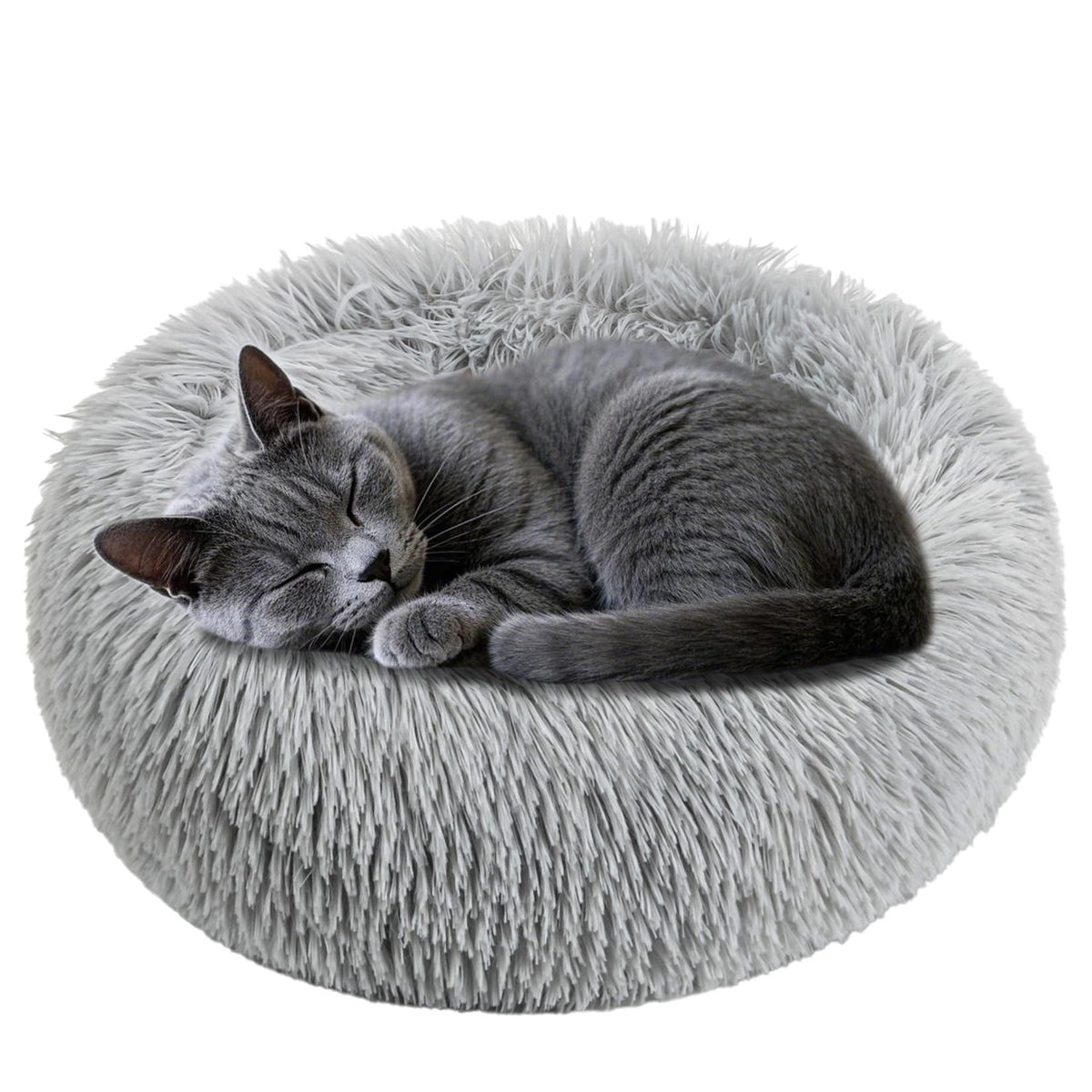 Rainflow Cat Bed - Calming Cat Bed For Small Kittens Donut Washable Round For Indoor Kittens And Puppies, Anti-Slip Round Fluffy