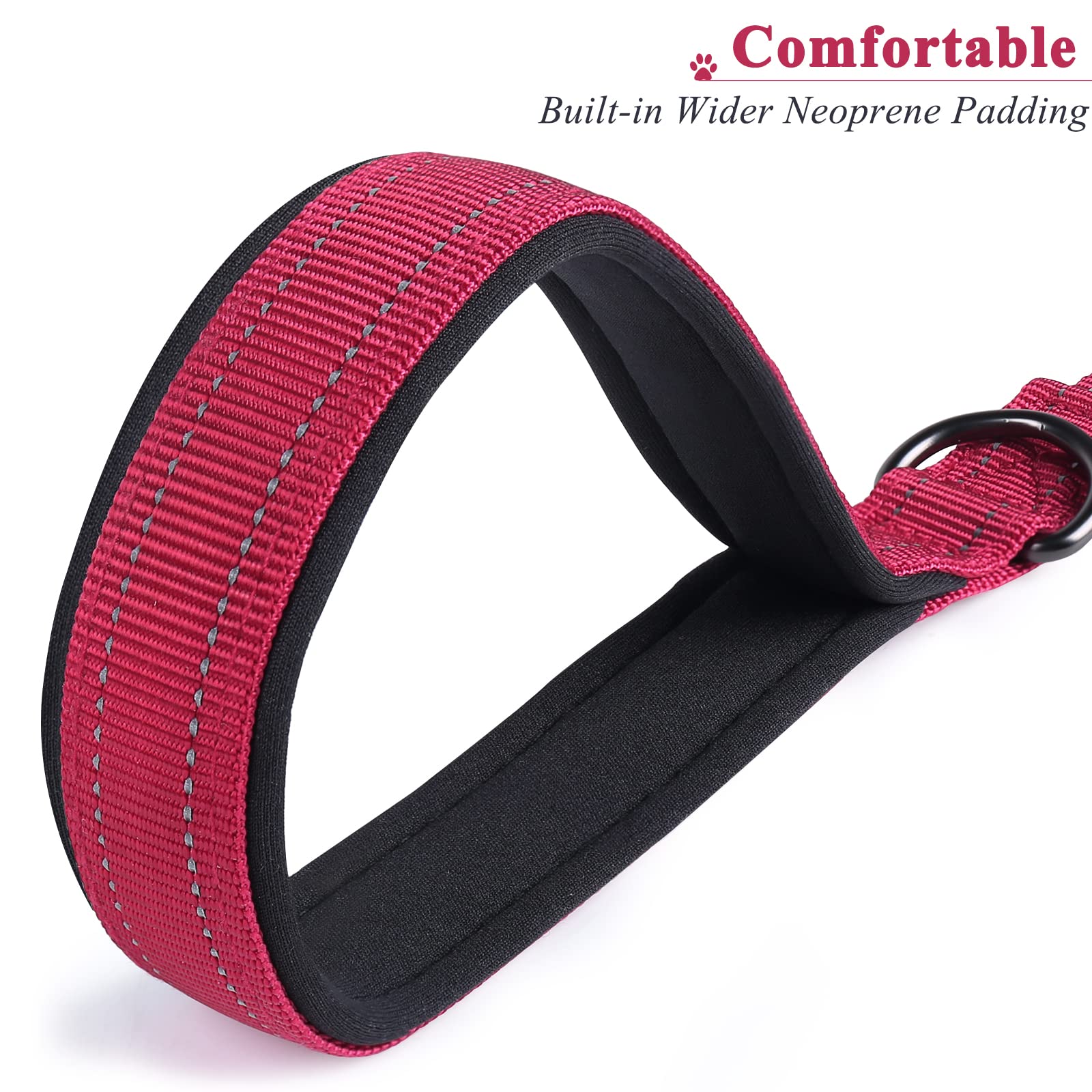 Vivaglory Short Traffic Leash For Medium & Large Dogs, 18Inch, Red