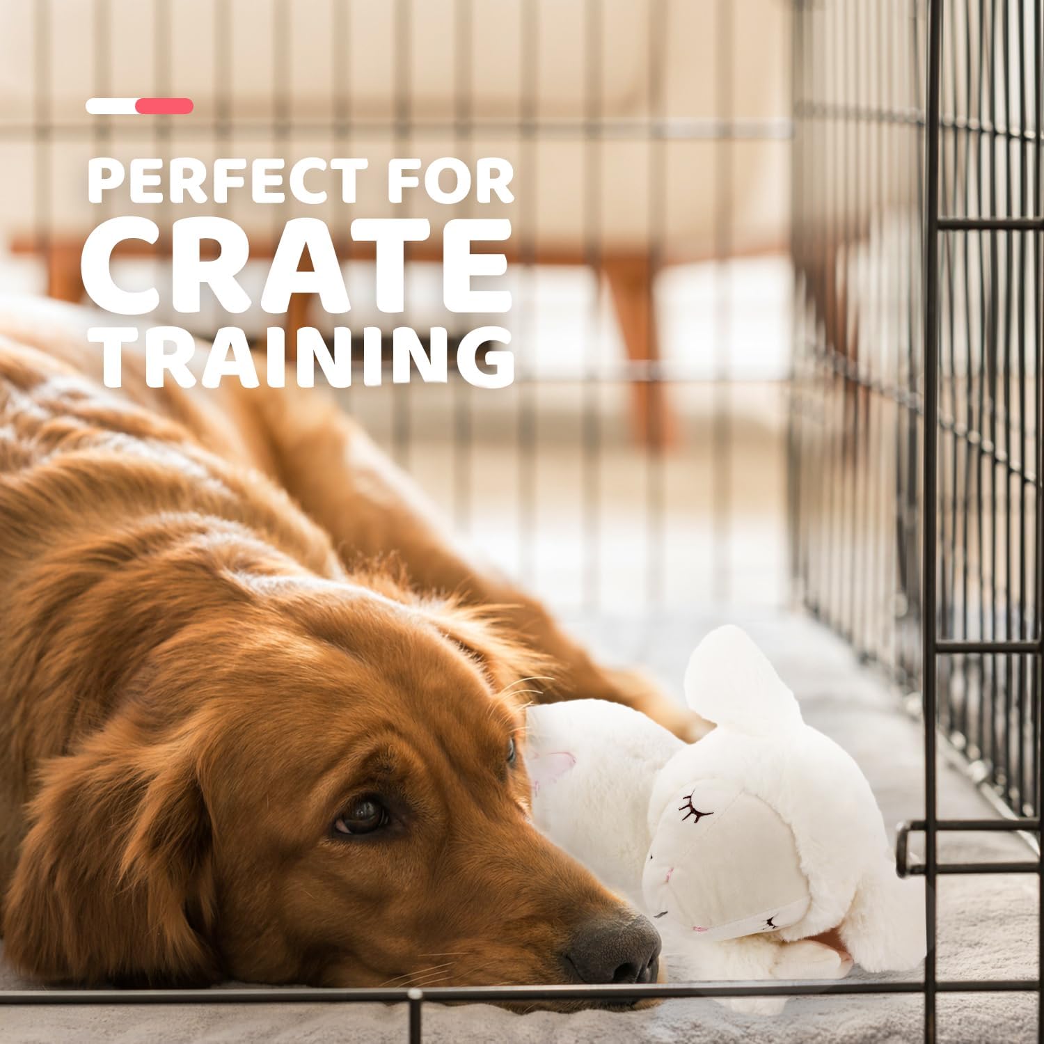 All For Paws Puppy Heartbeat Stuffed Animal Toy,Dog Anxiety Toys Soothing Dog Crate Snuggle Sleep Aid Plush Toys Comfort Toys